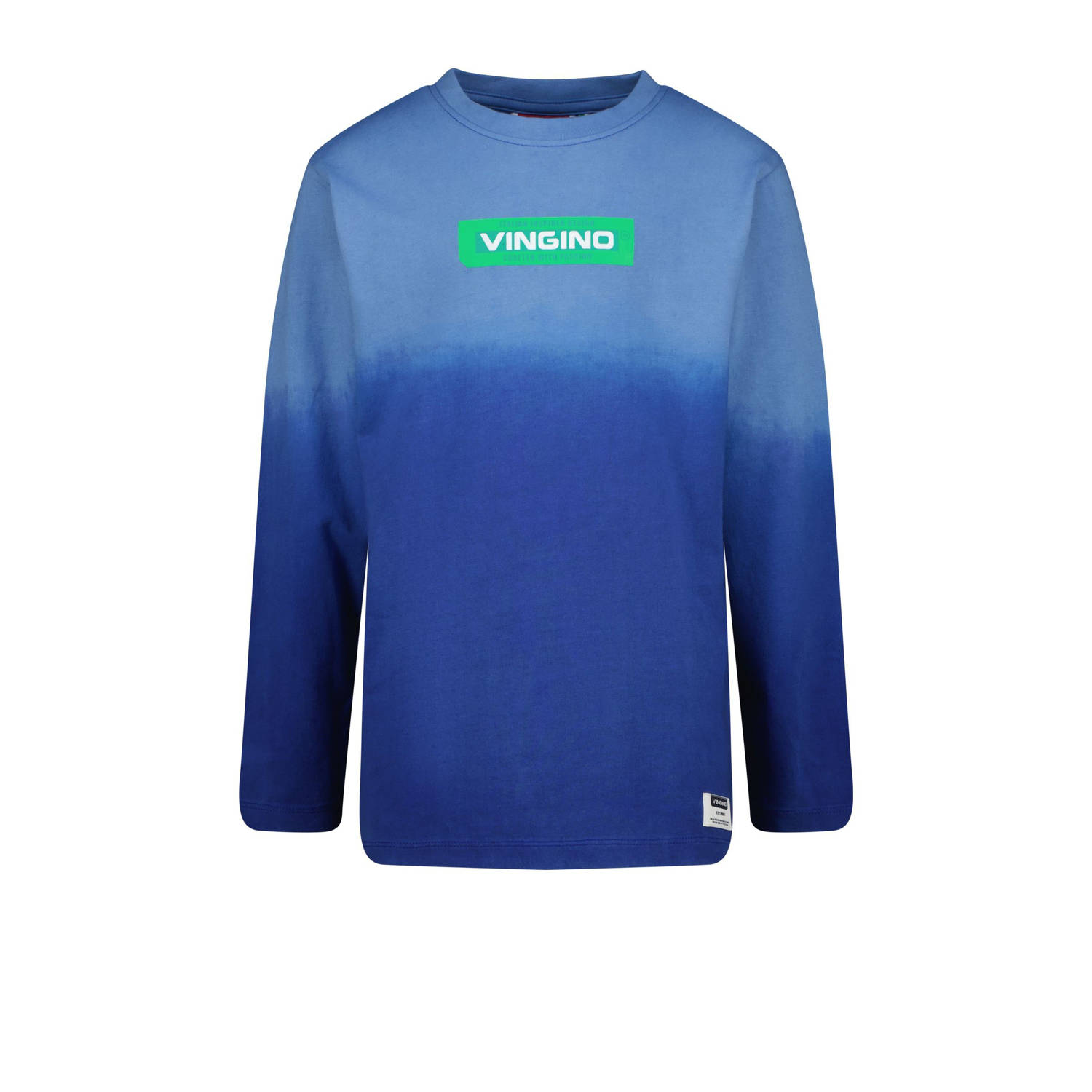 Vingino longsleeve Jolk met logo blauw lichtblauw
