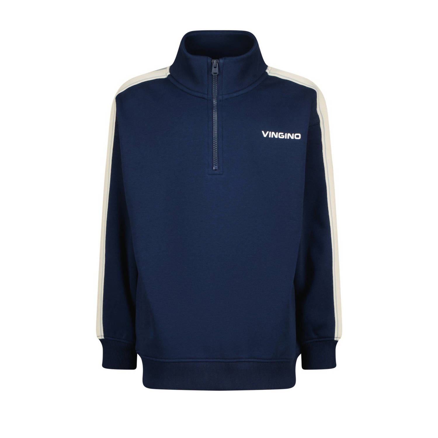 Vingino sweater Naino donkerblauw lichtblauw wit
