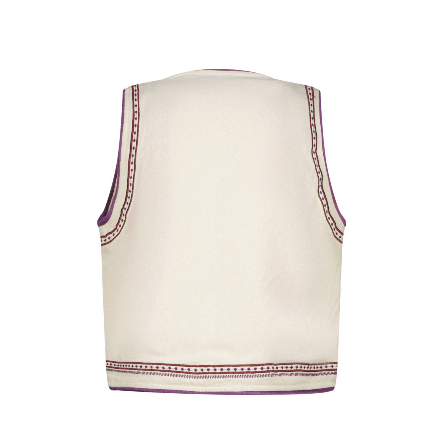 Vingino gebloemd gilet Tariqa beige paars