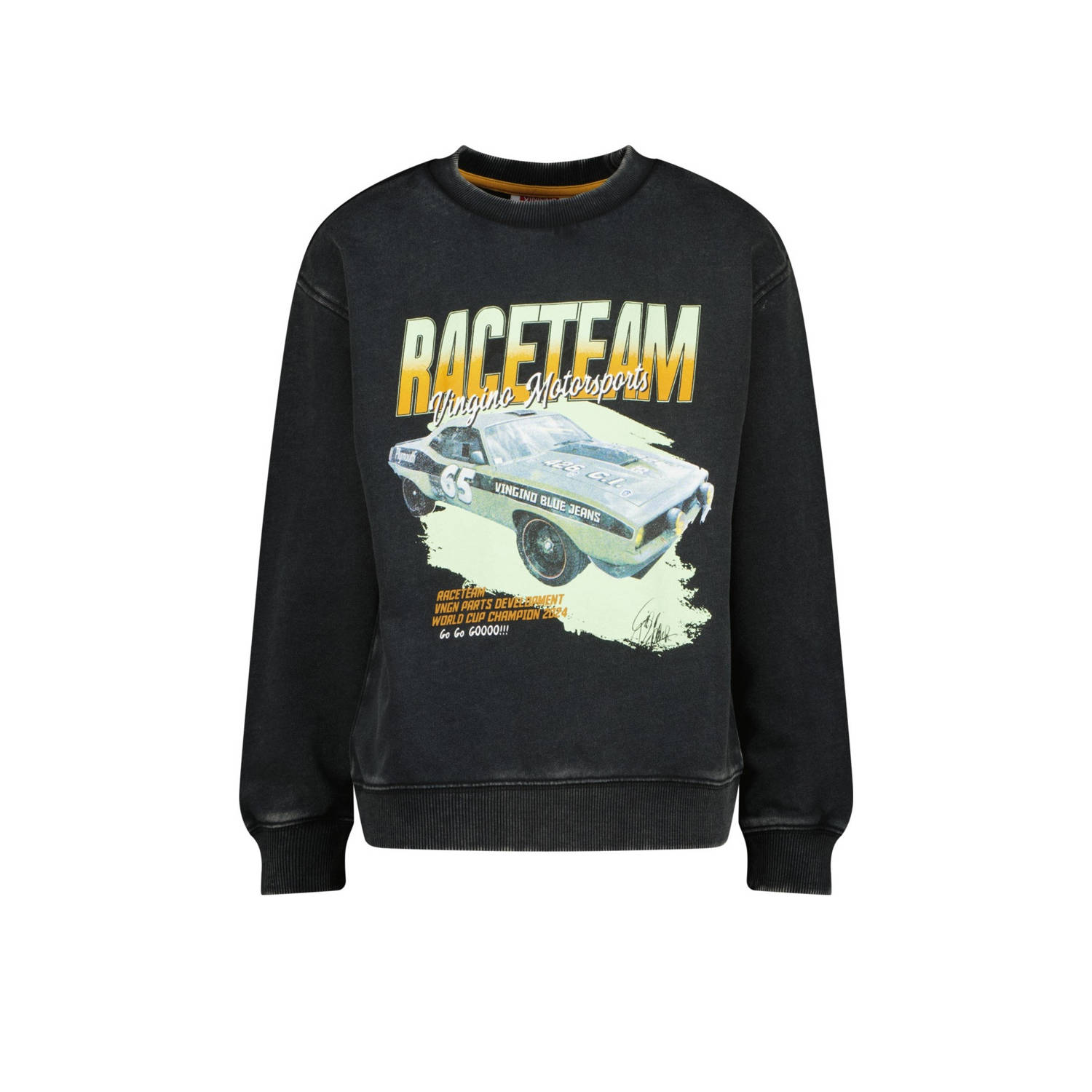 Vingino sweater Nas met printopdruk zwart