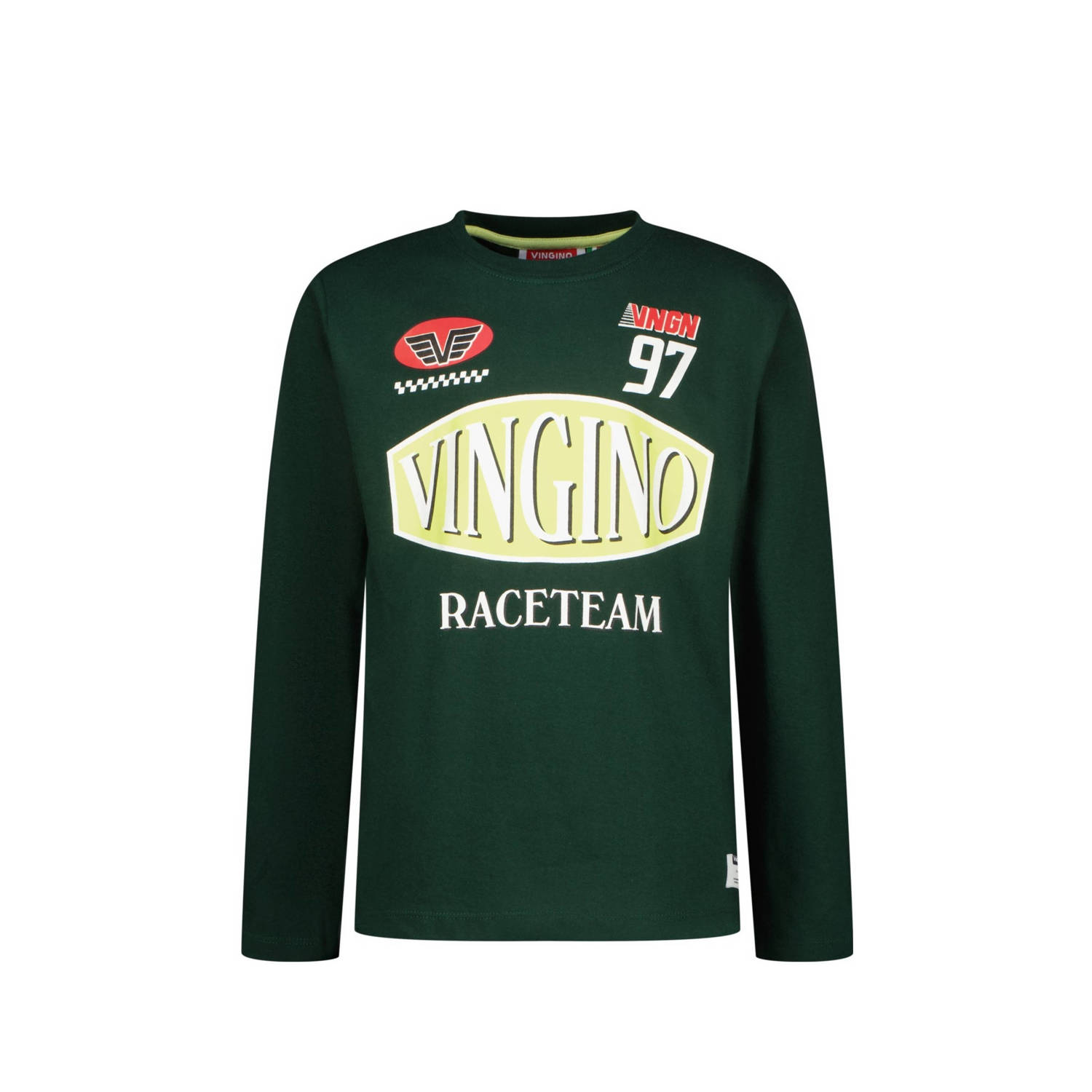 Vingino longsleeve Jacing met logo donkergroen