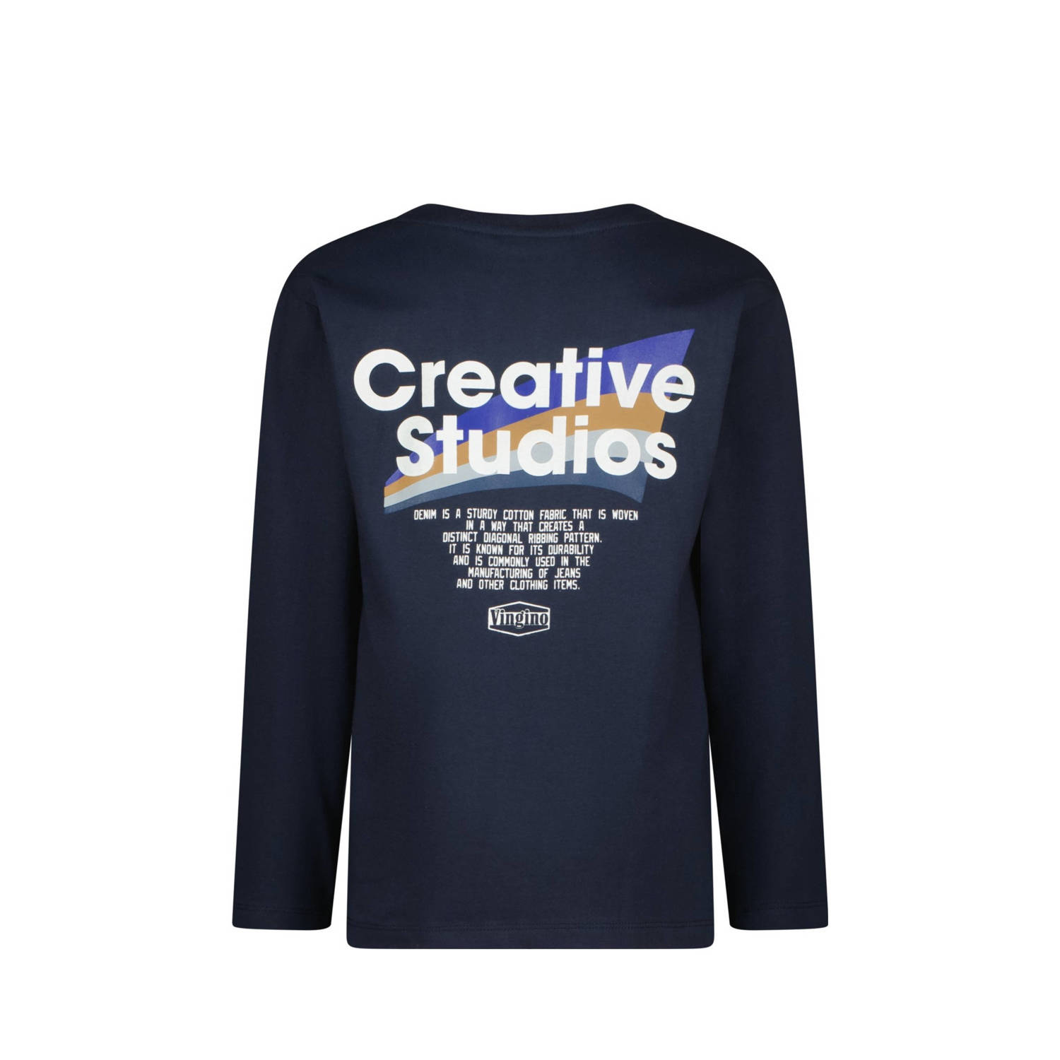 Vingino longsleeve Jean met backprint donkerblauw