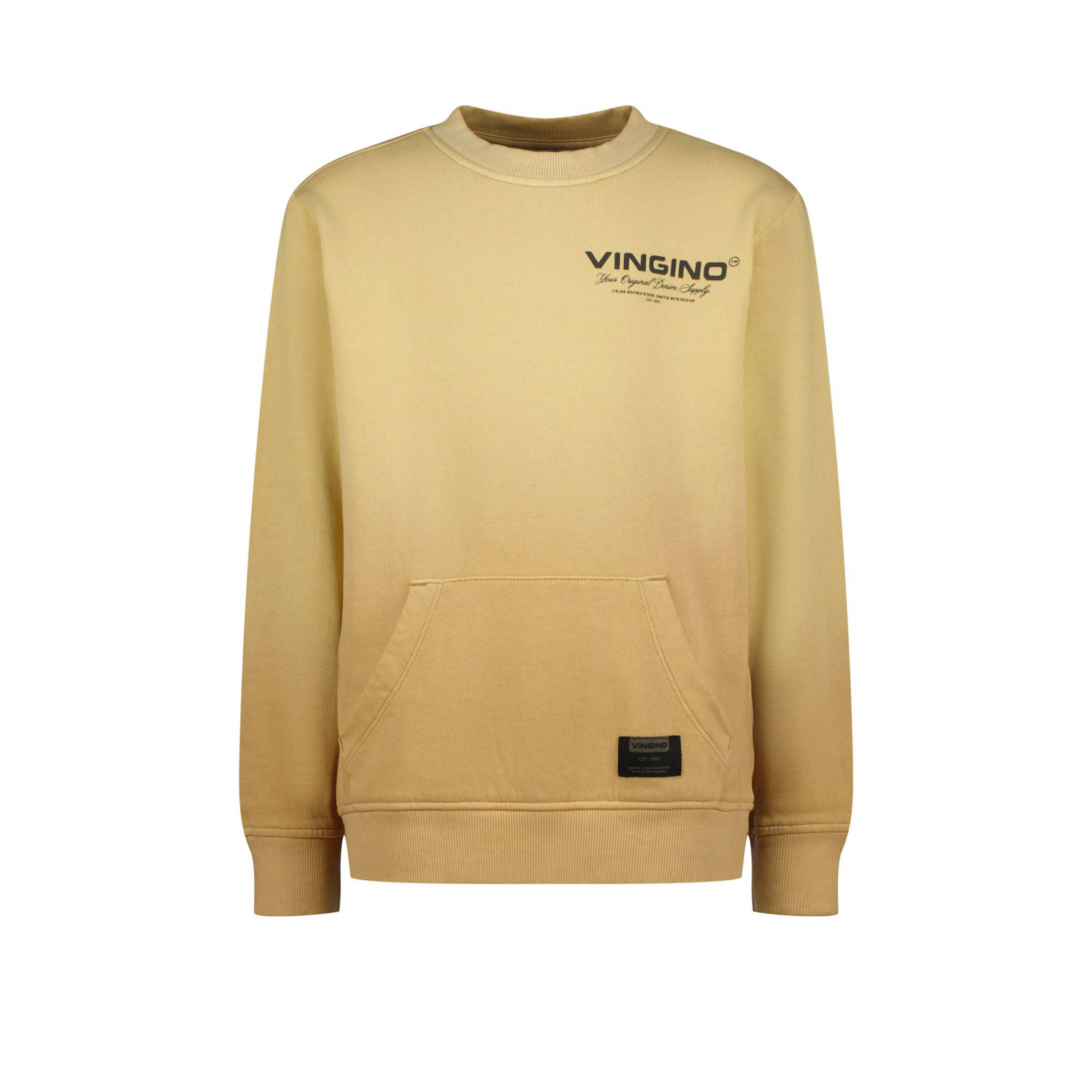 Vingino sweater Nadient met printopdruk geelzand