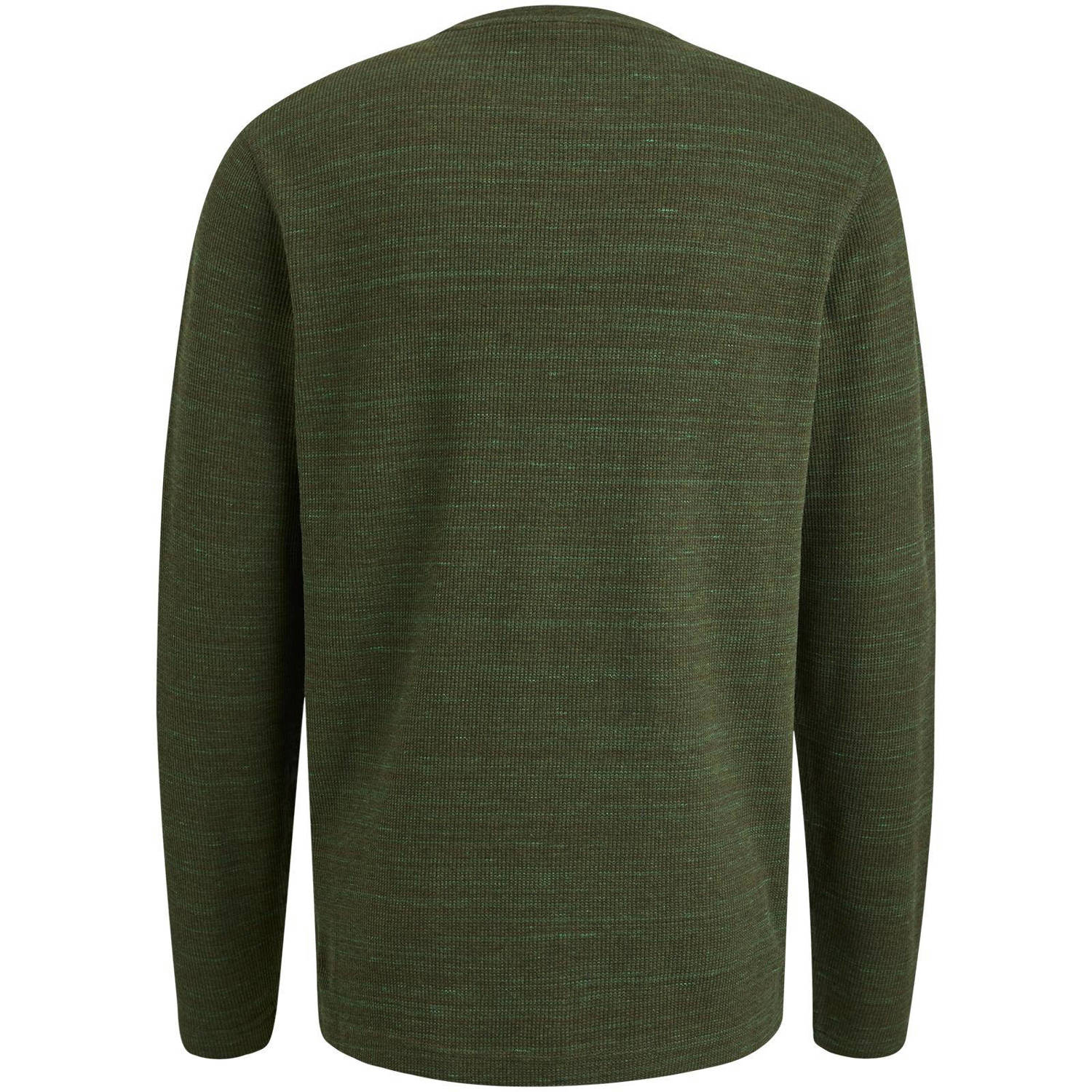 PME Legend gemêleerde regular fit longsleeve donkergroen