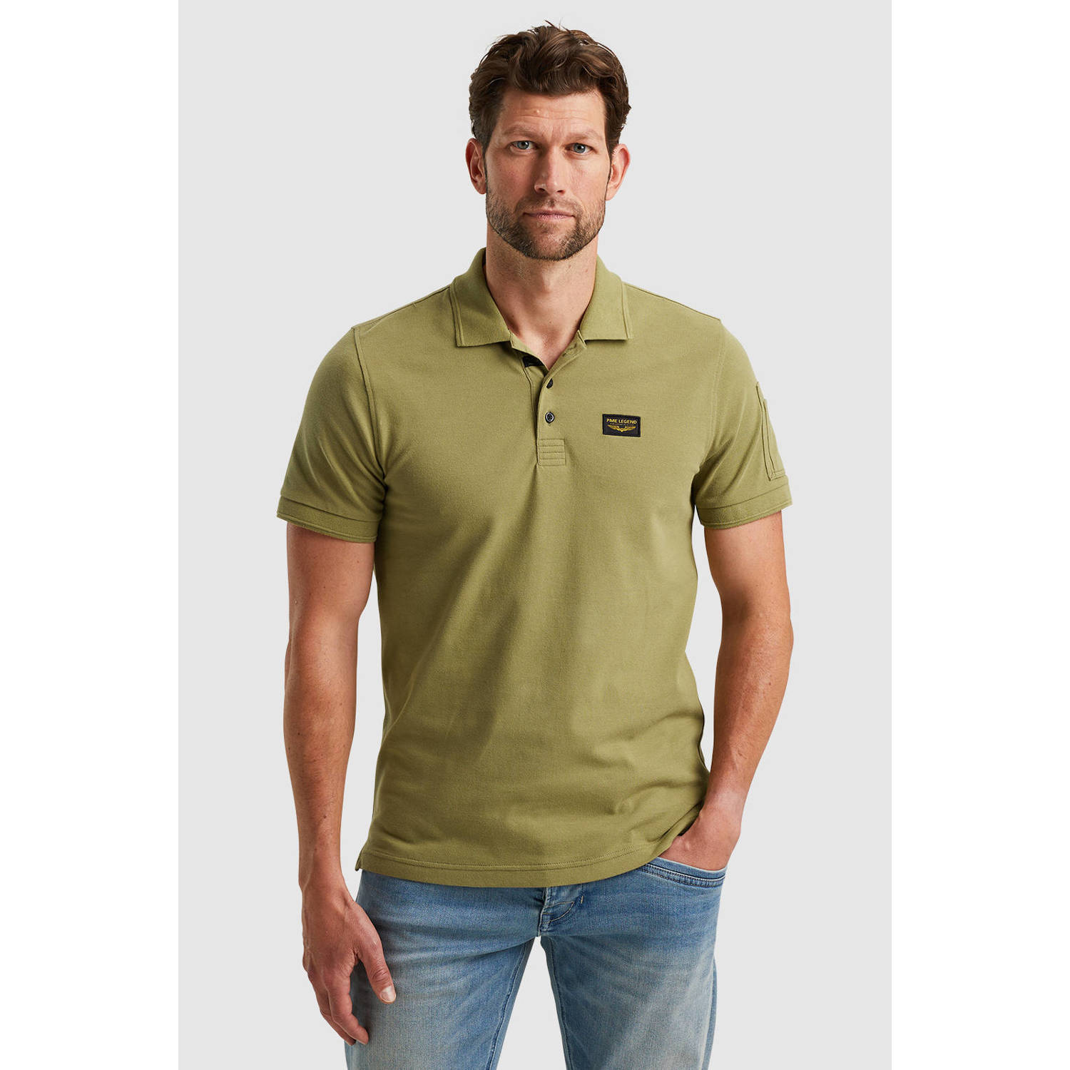 PME Legend regular fit polo Trackway met logo groen