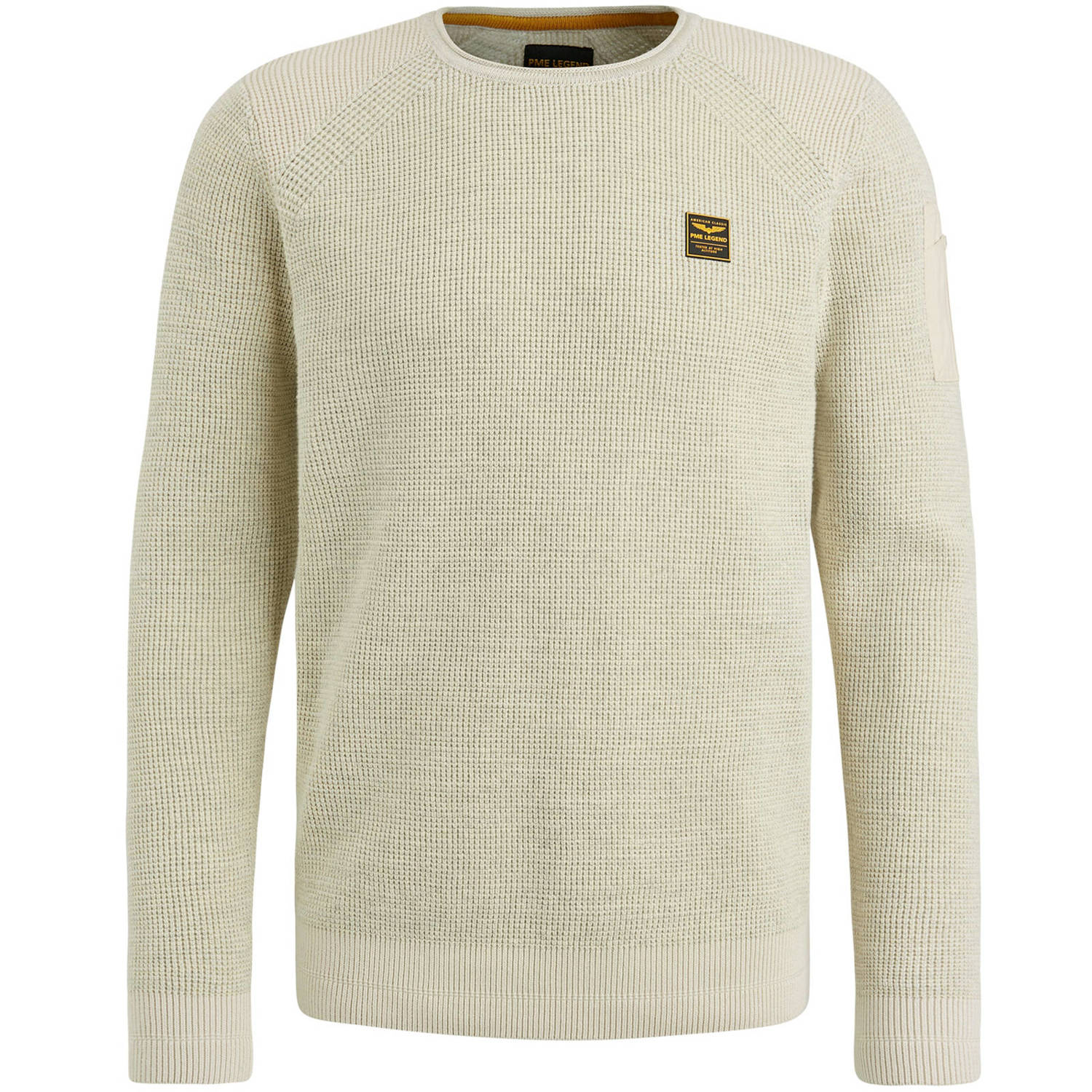 PME LEGEND Heren Truien & Vesten R-neck Cotton Rib Melee Knit Beige