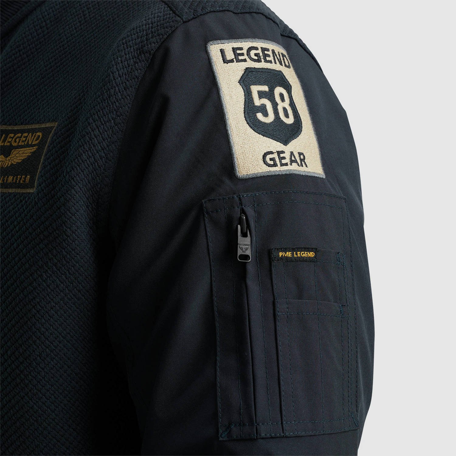 PME Legend sweatvest met logo en patches donkerblauw