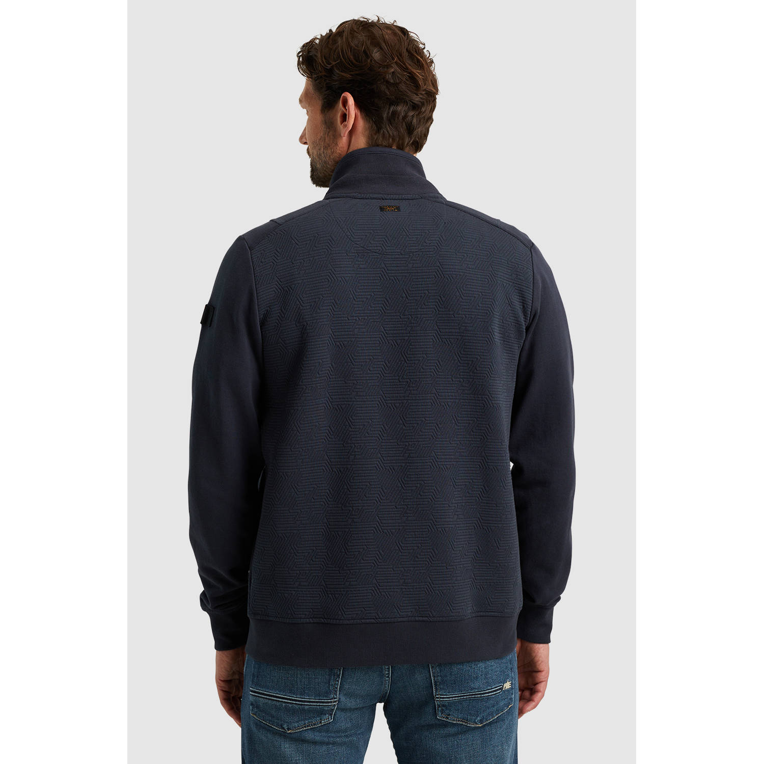 PME Legend sweatvest met logo en textuur donkerblauw