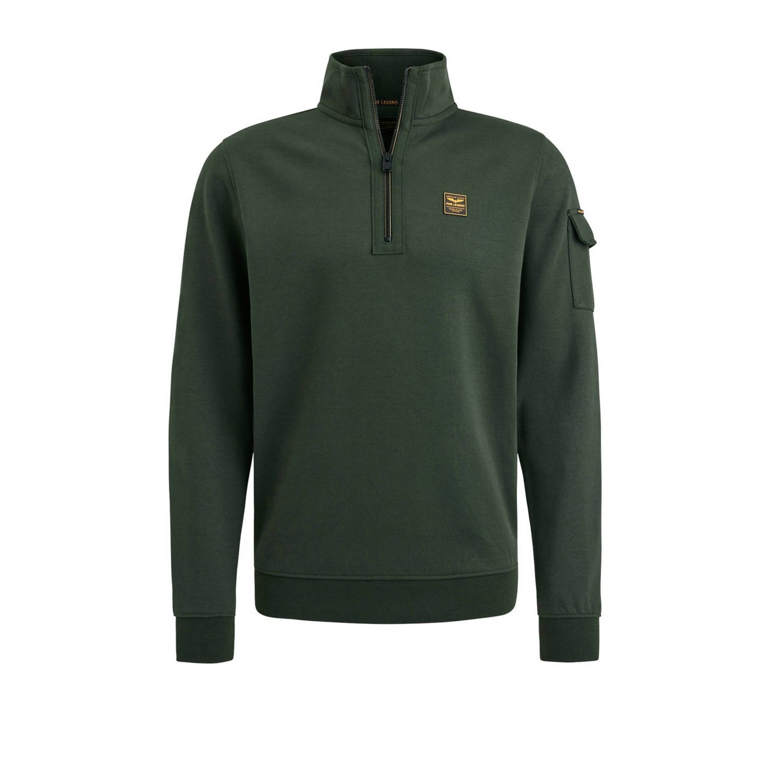 PME LEGEND Heren Truien & Vesten Half Zip Collar Interlock Jersey Groen