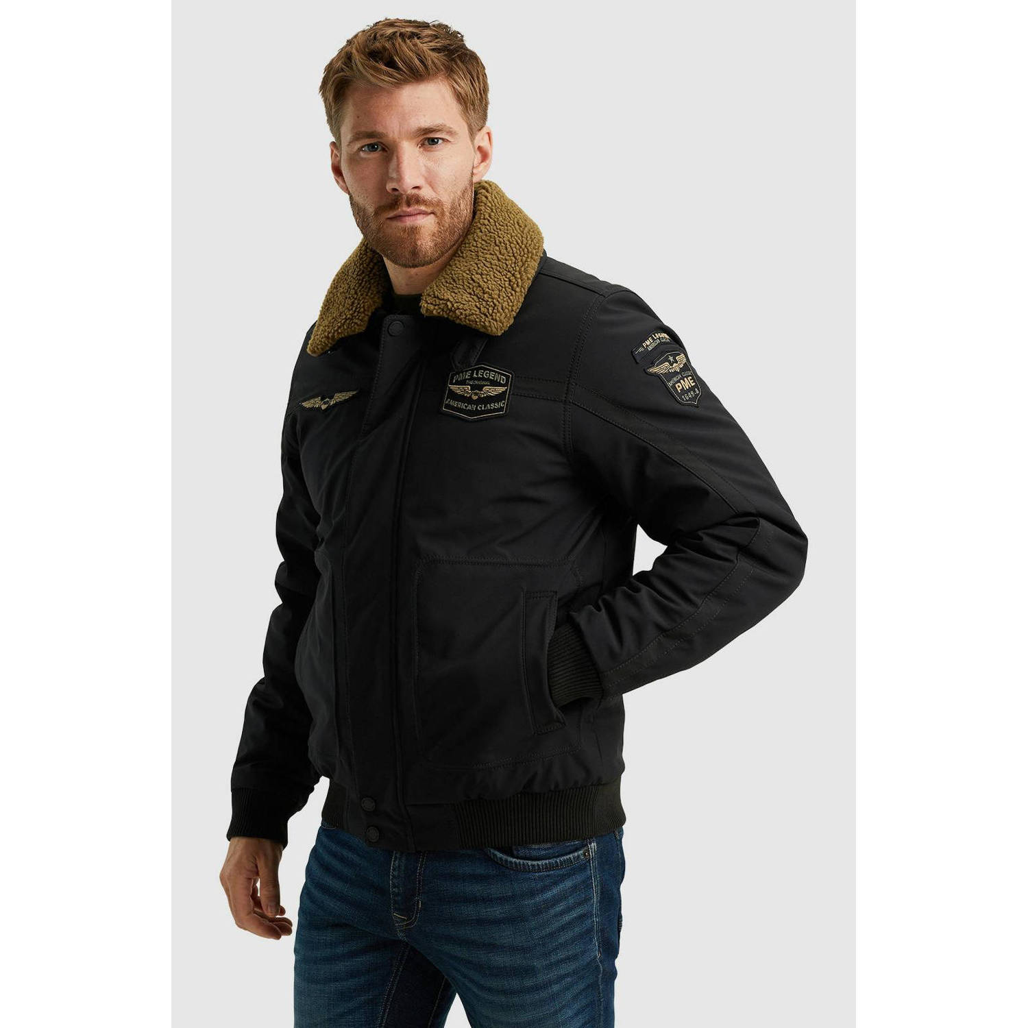 PME Legend softshell jas WINGFORCE met logo en patches zwart