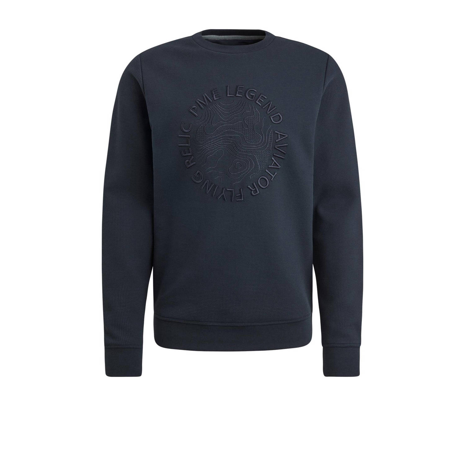 PME LEGEND Heren Truien & Vesten Crewneck Waffle Jersey Blauw