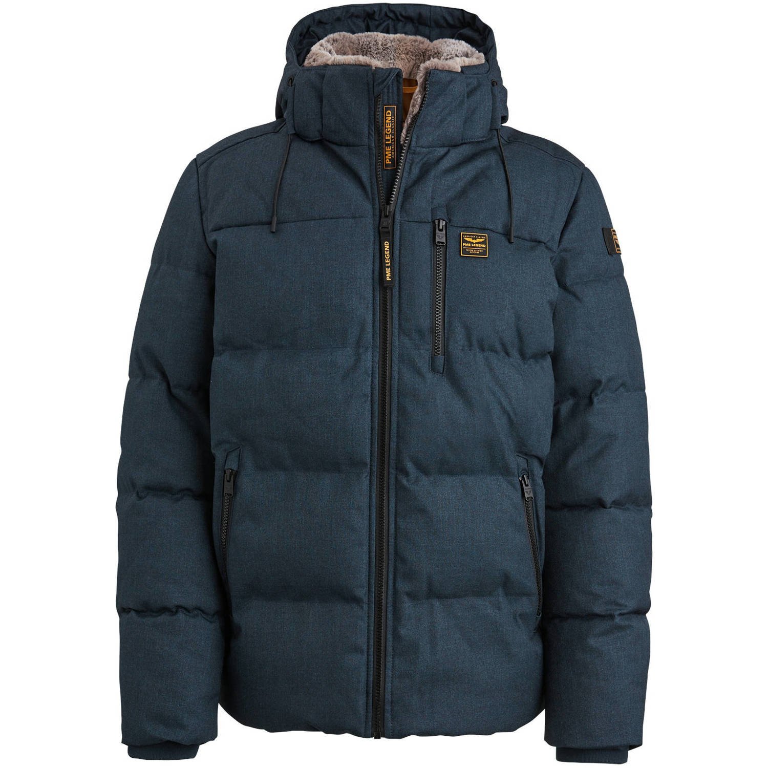 PME LEGEND Heren Jassen Semi Long Jacket Yetcraft Melange Twill Blauw