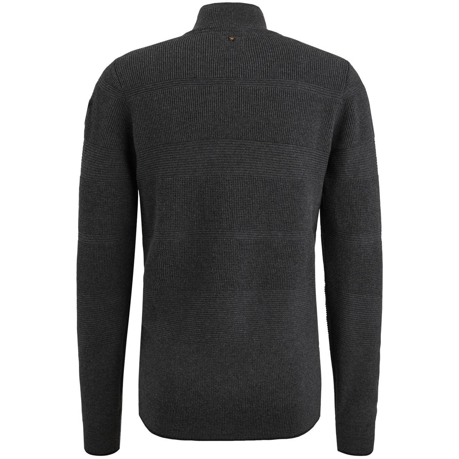PME Legend vest met ingebreid patroon grijs