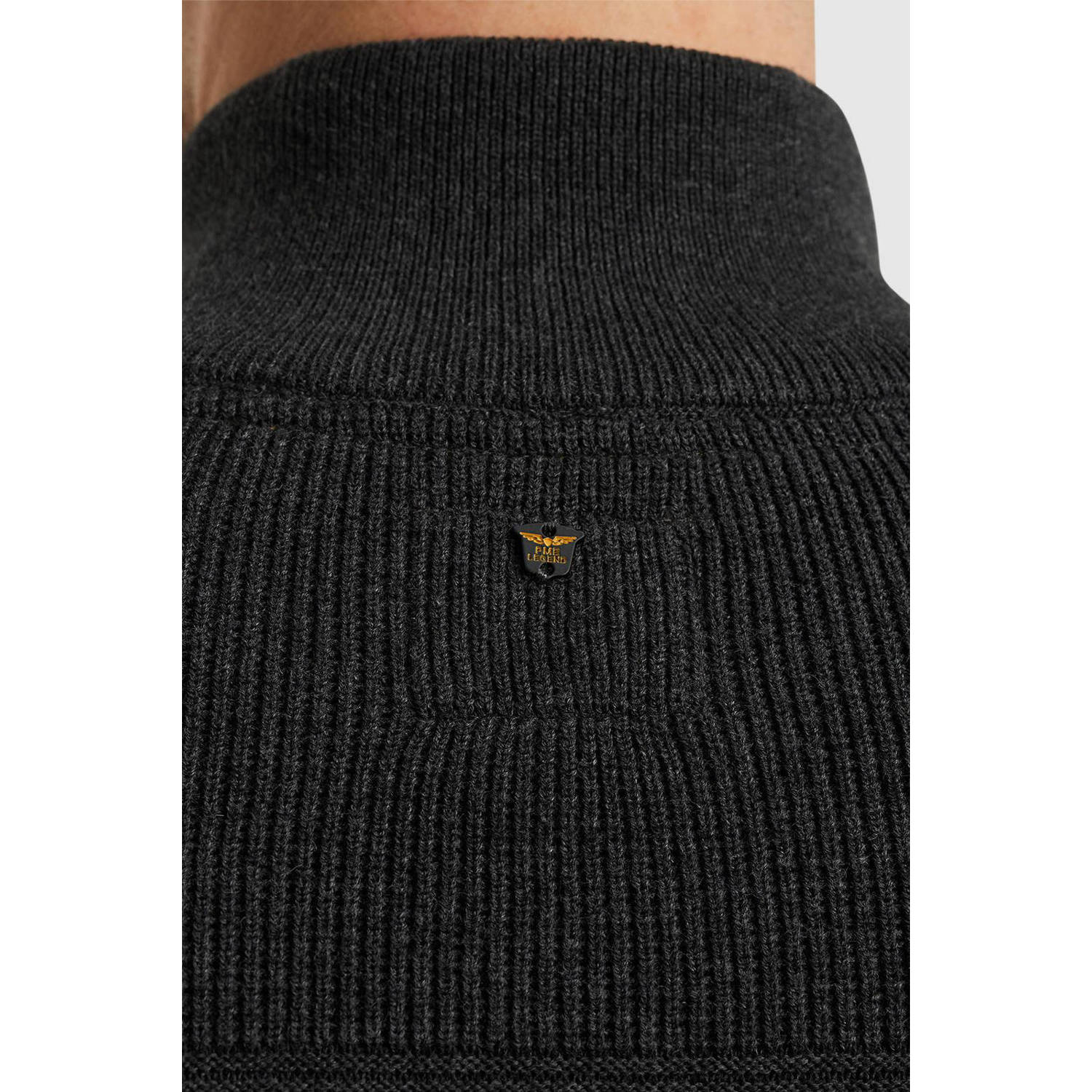 PME Legend vest met ingebreid patroon grijs