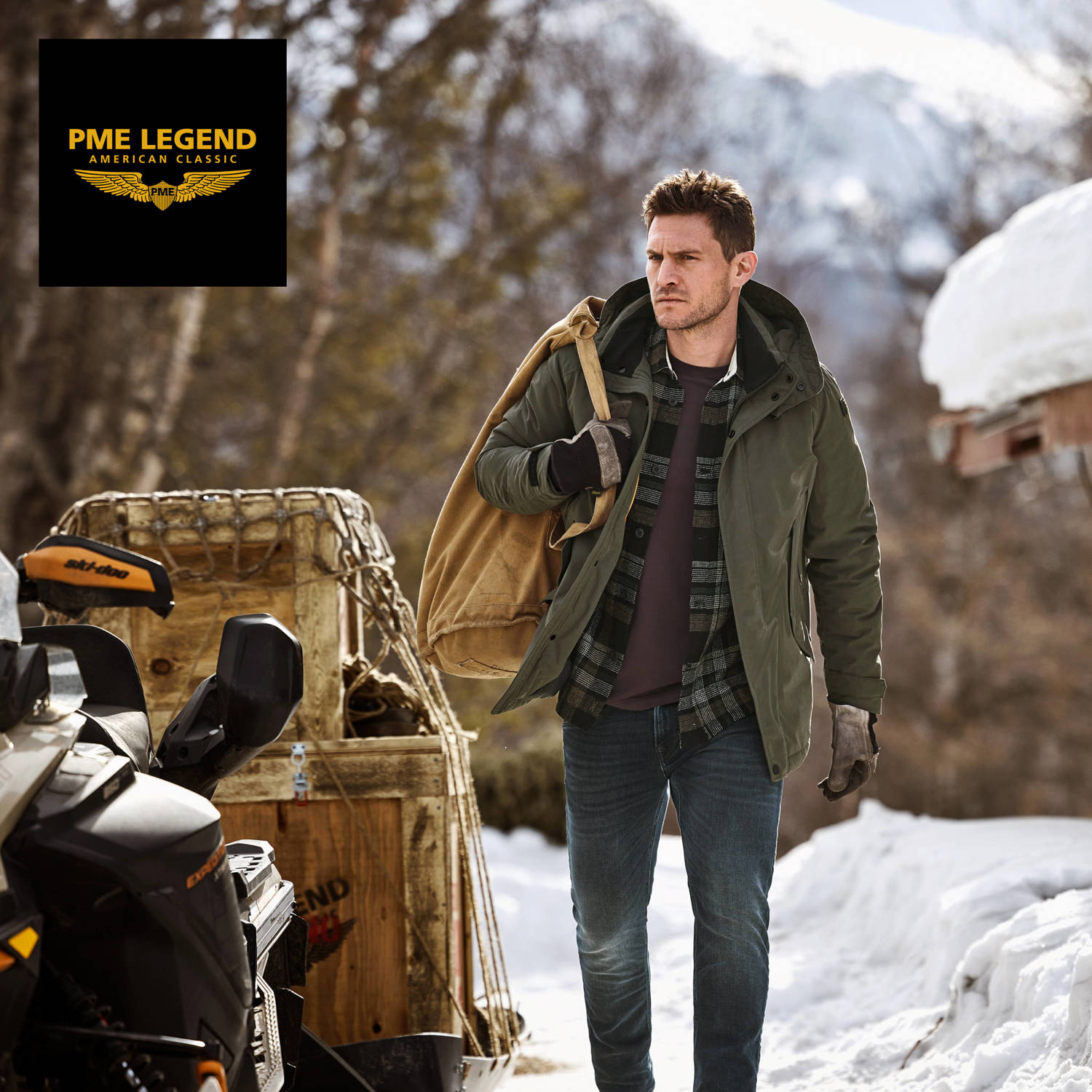 PME Legend geruit overshirt grijs