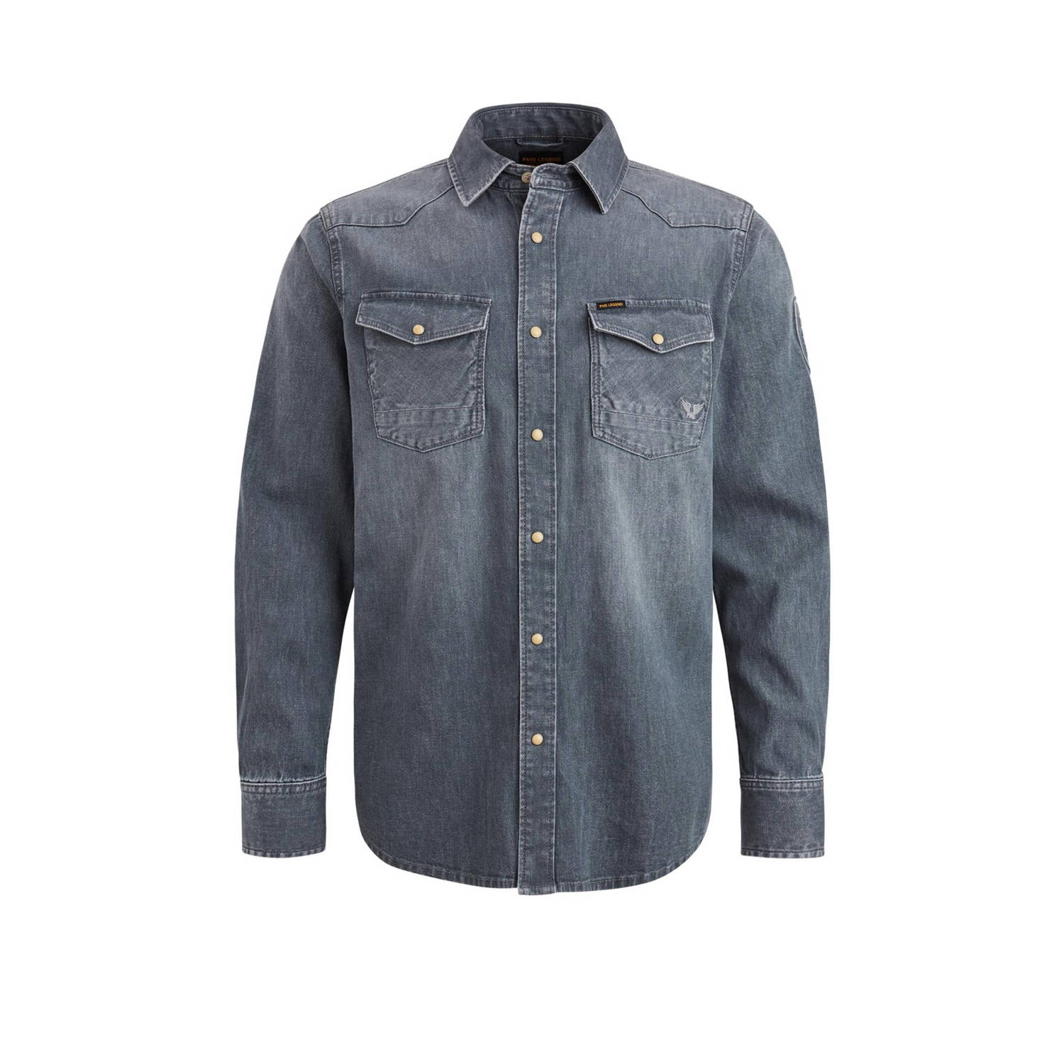 PME Legend denim overhemd grijs