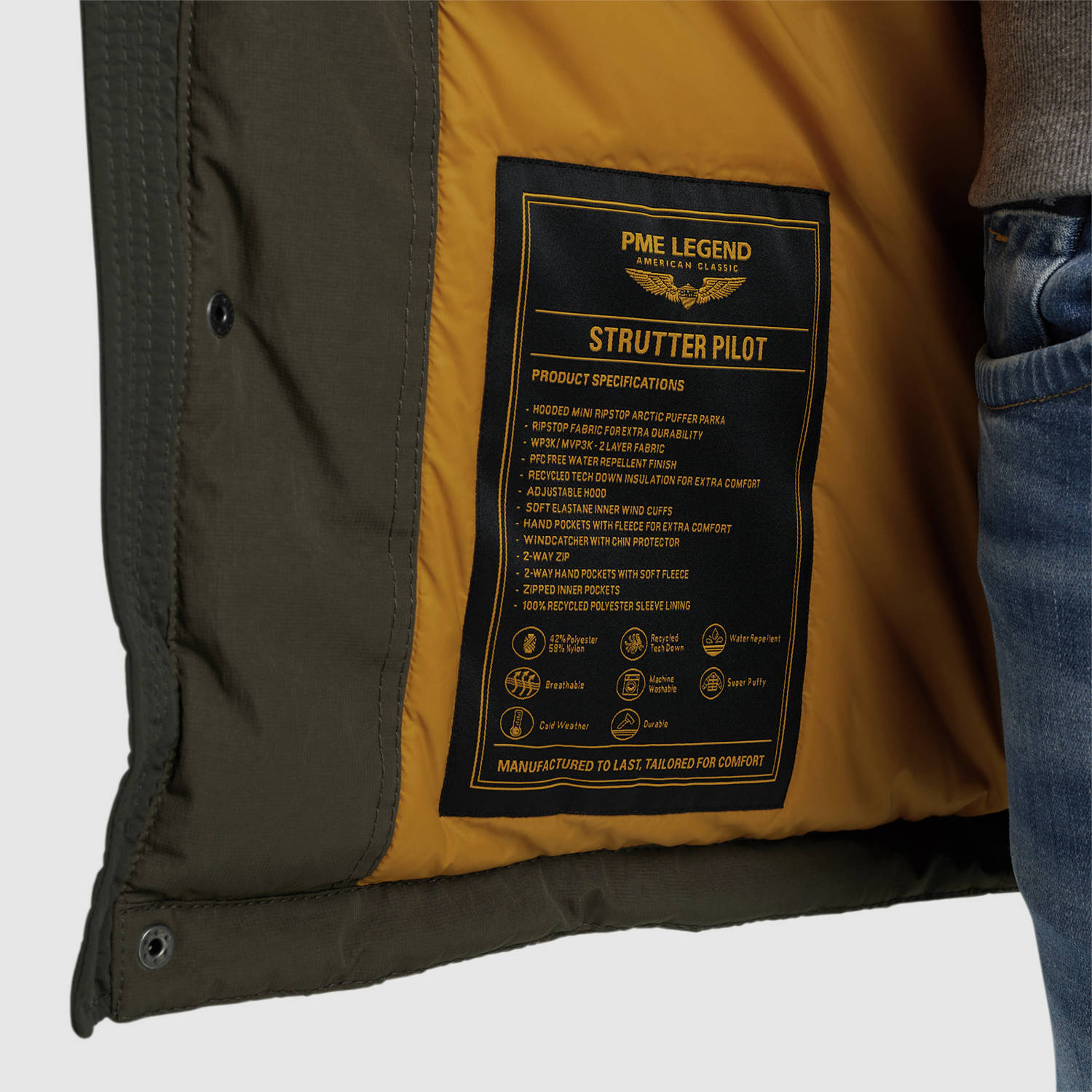 PME Legend gewatteerde jas STRUTTER PILOT groen