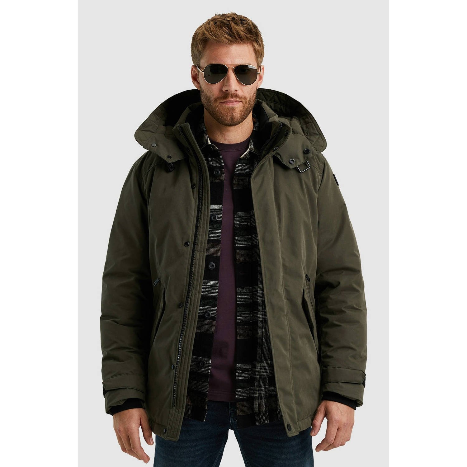PME LEGEND Heren Jassen Semi Long Jacket Tupular Soapy Peach Groen