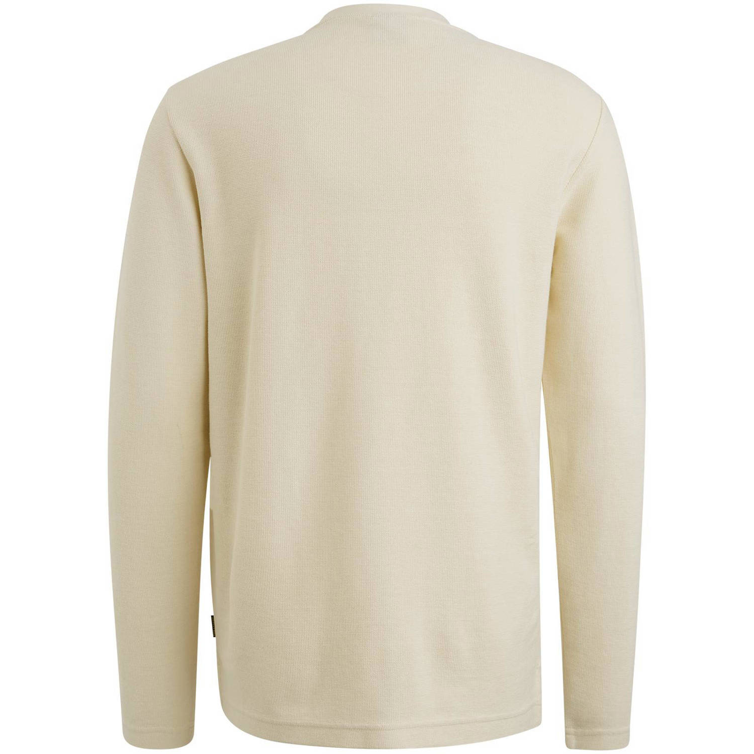 PME Legend fijngebreide longsleeve met logo ecru
