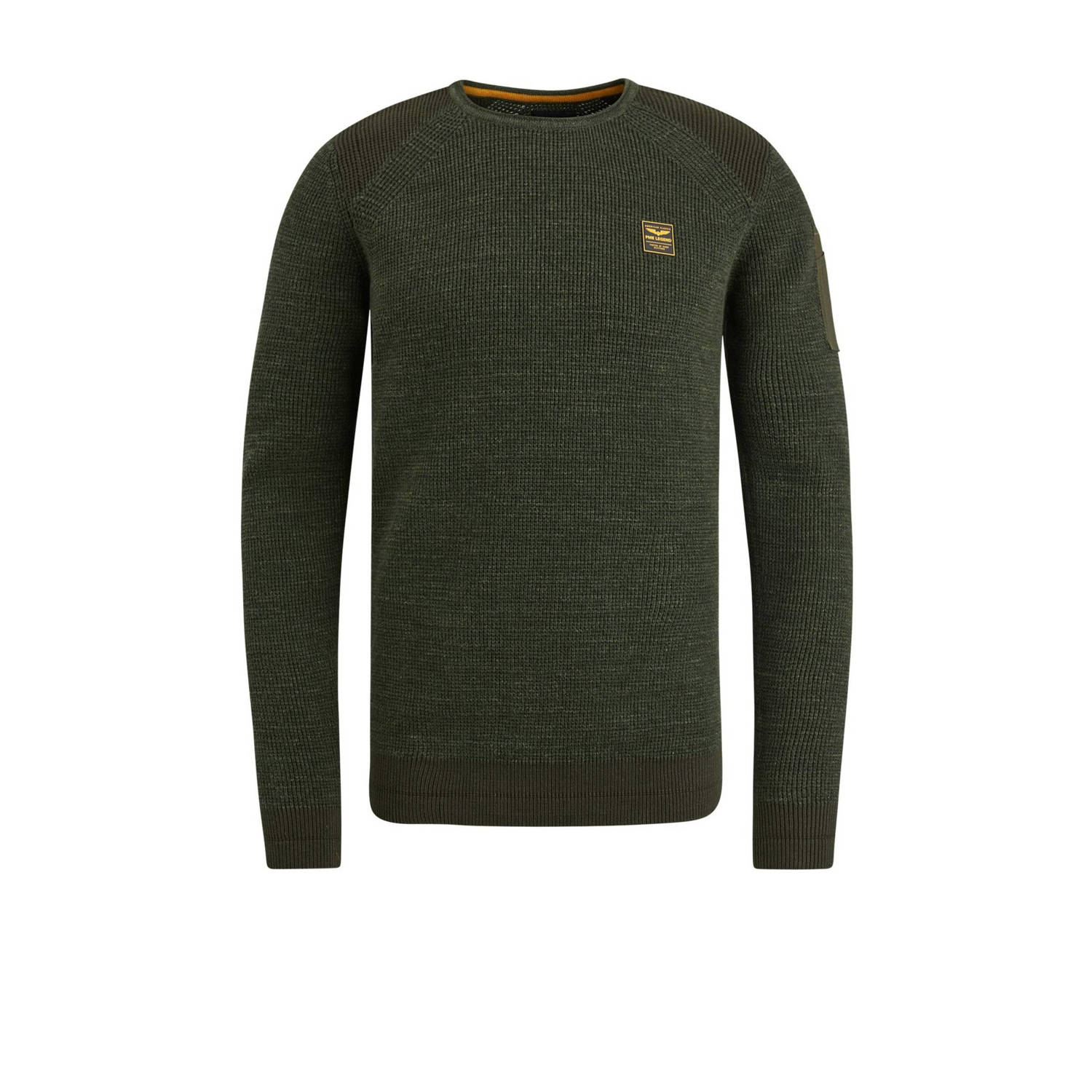 PME LEGEND Heren Truien & Vesten R-neck Cotton Rib Melee Knit Groen