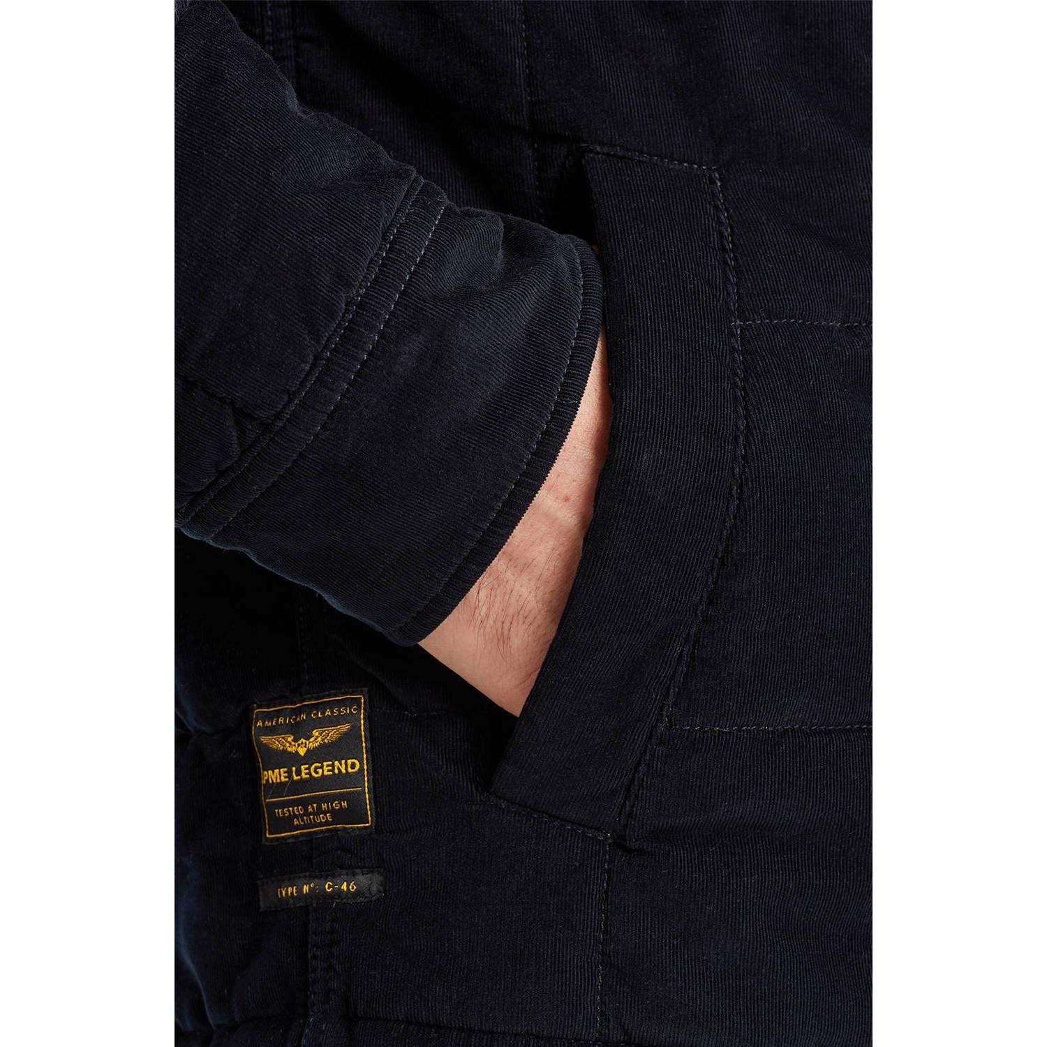 PME Legend loose fit overshirt donkerblauw