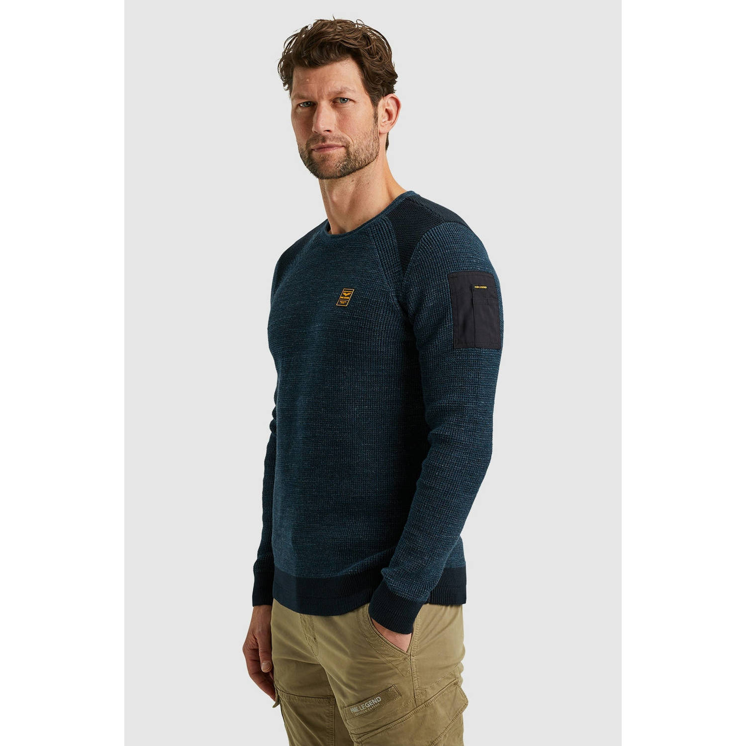 PME Legend gebreide trui blauw