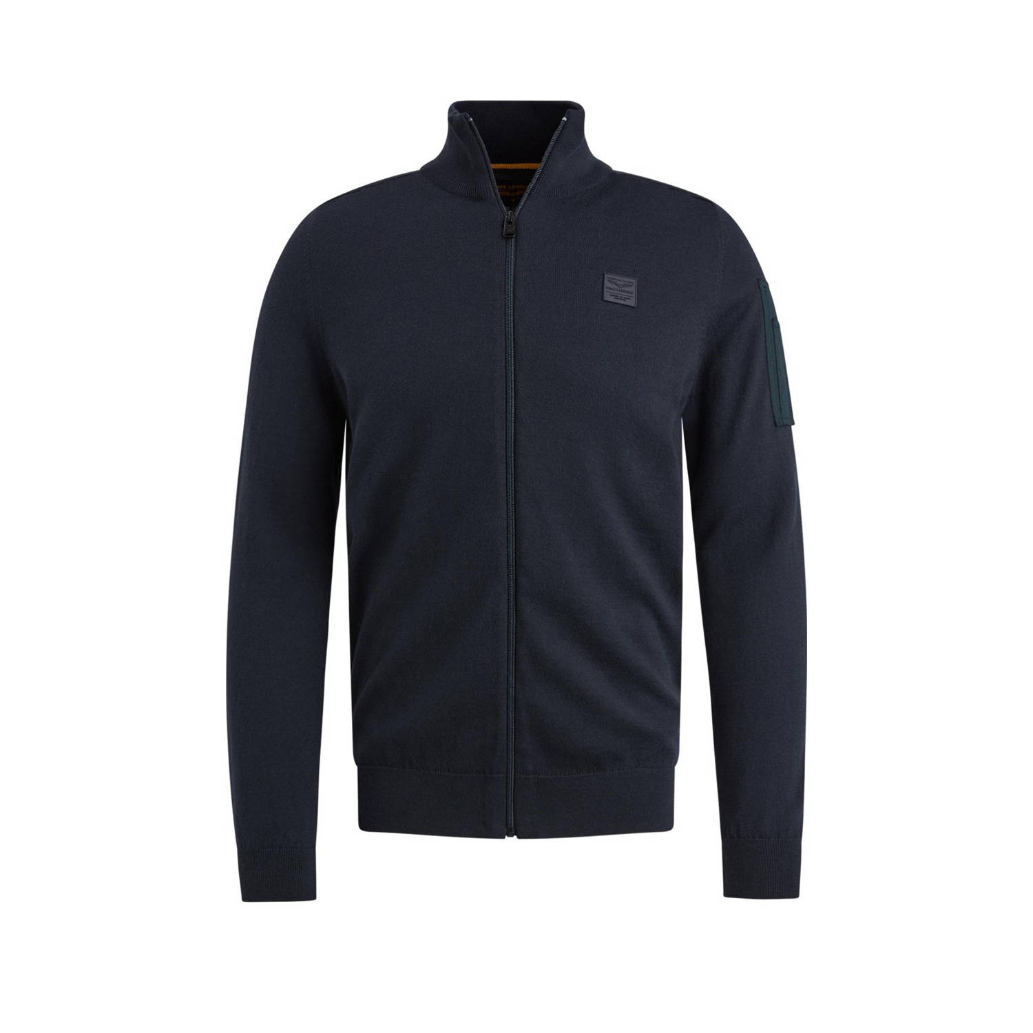 PME Legend gebreid vest met logo donkerblauw