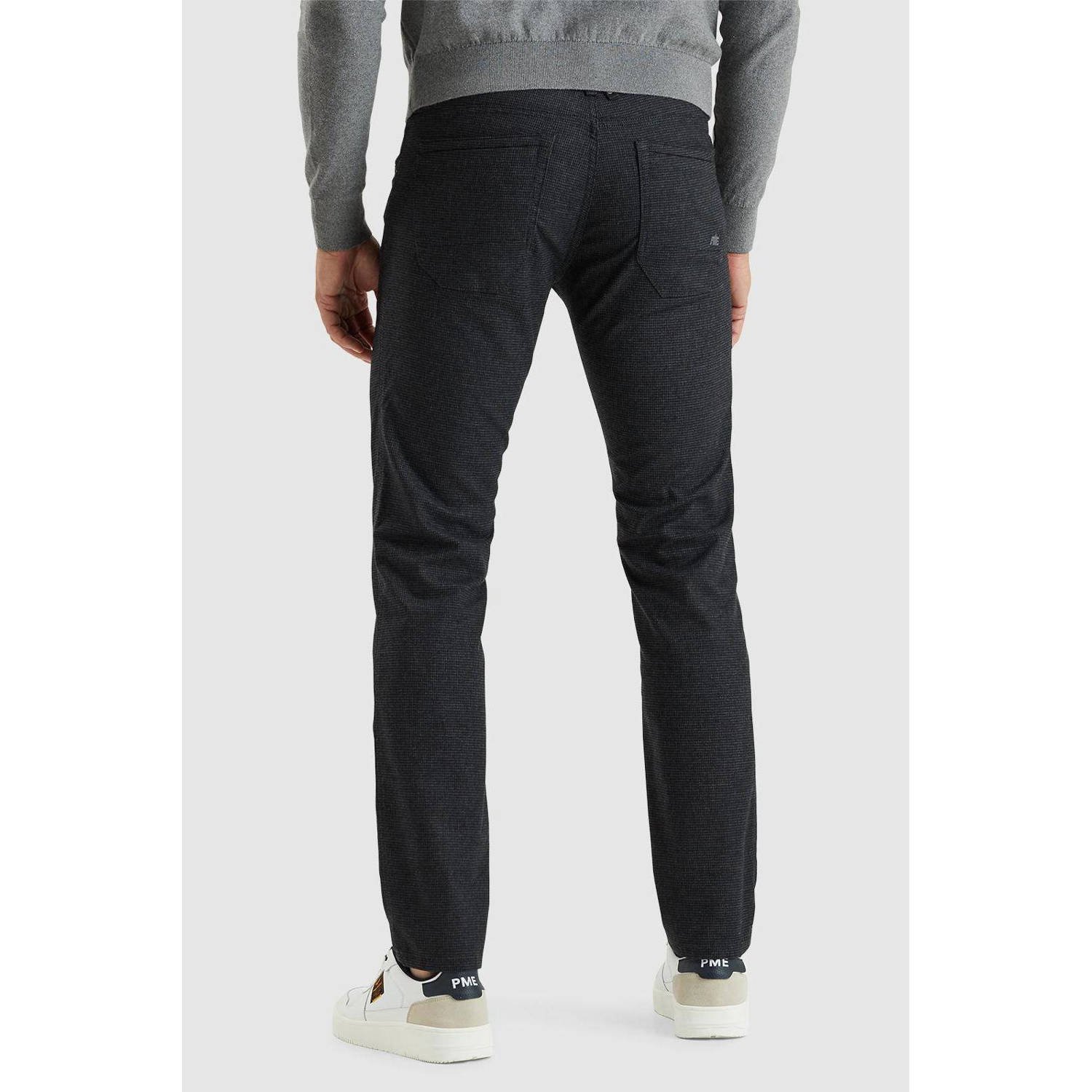 PME Legend geruite regular fit broek NIGHTFLIGHT grijs