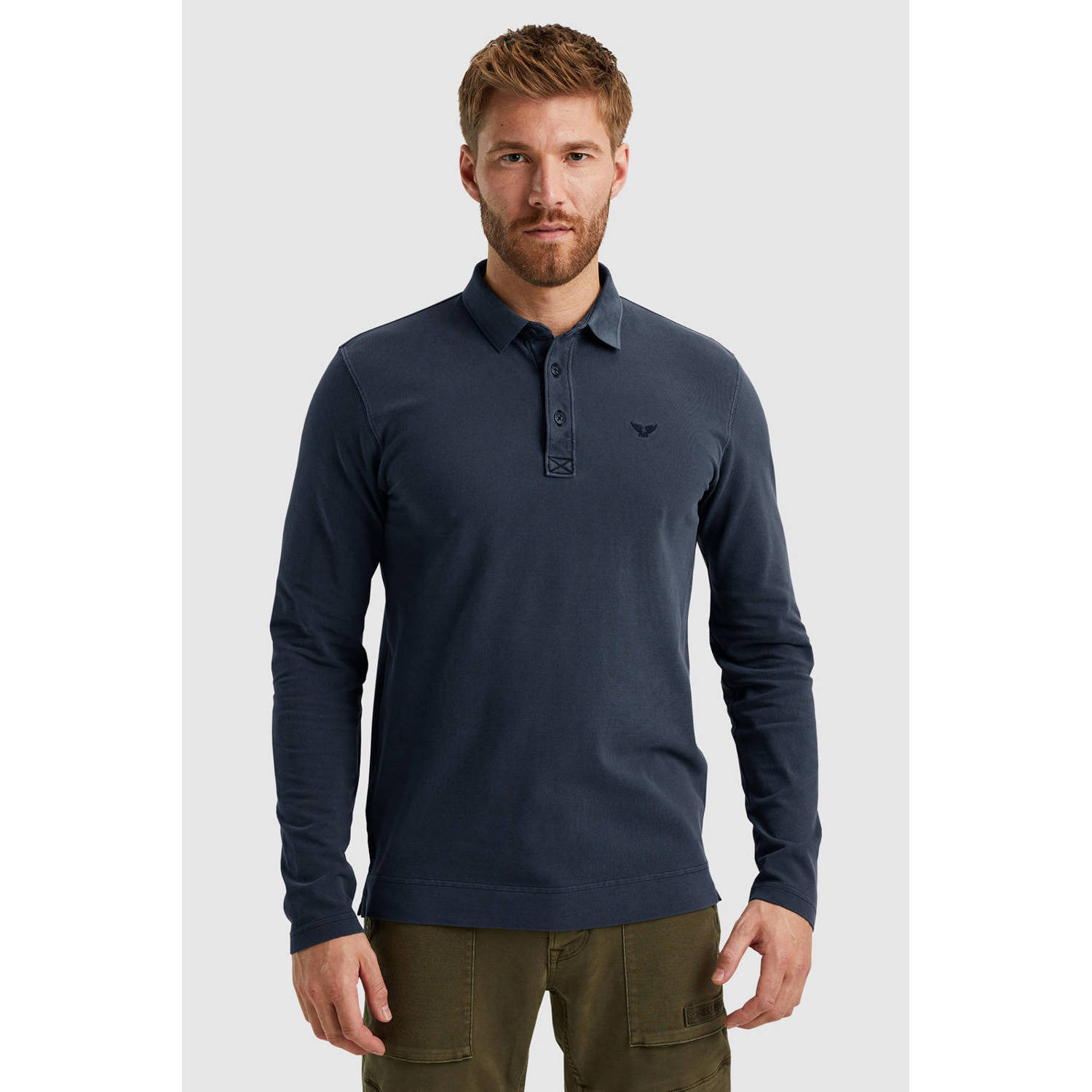 PME Legend regular fit polo met logo donkerblauw