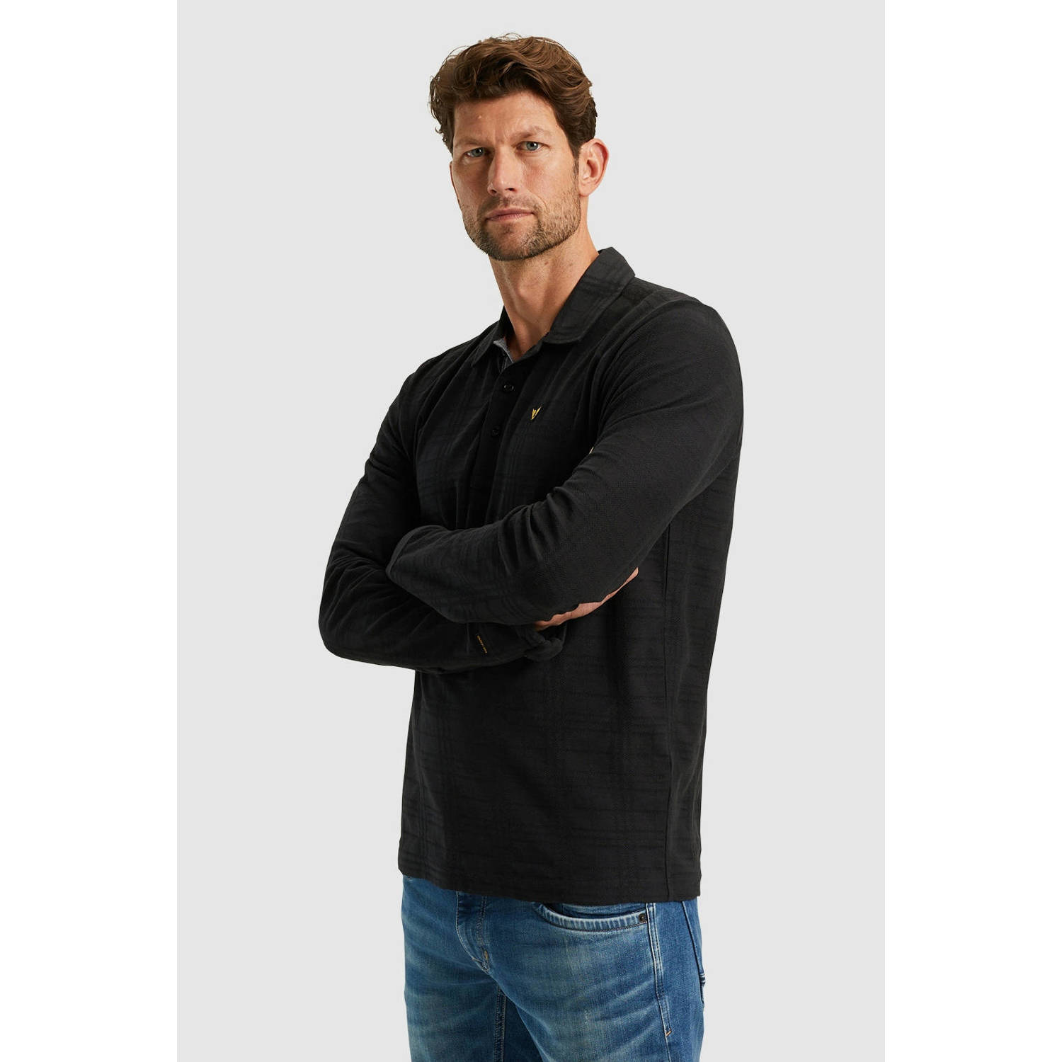 PME Legend geruite polo antraciet