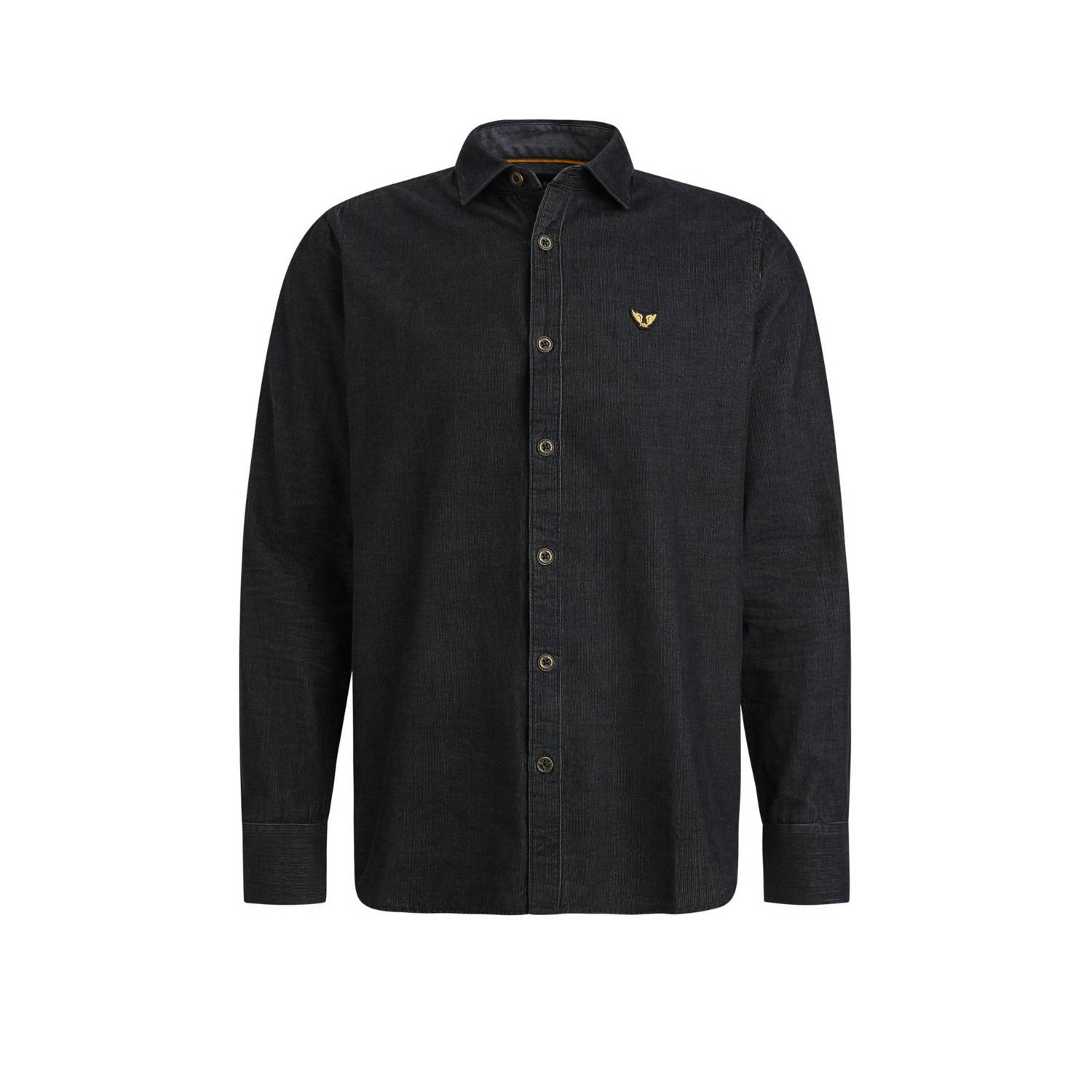 PME LEGEND Heren Overhemden Long Sleeve Shirt Fine Cord Zwart