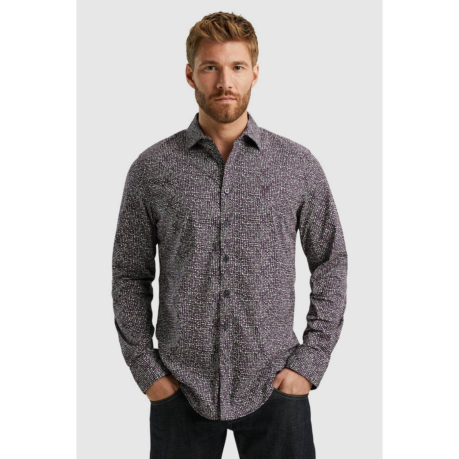 PME Legend Gedrukte Poplin Overhemd Lange Mouw Multicolor Heren