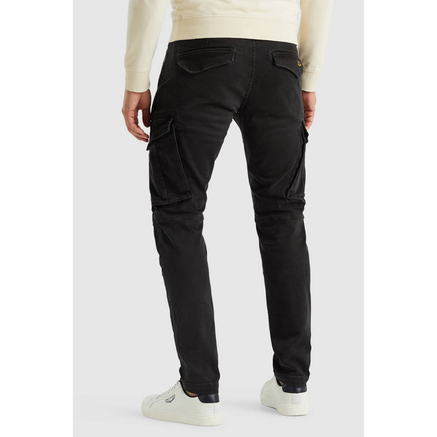 PME Legend tapered fit cargo broek NORDROP washed black denim