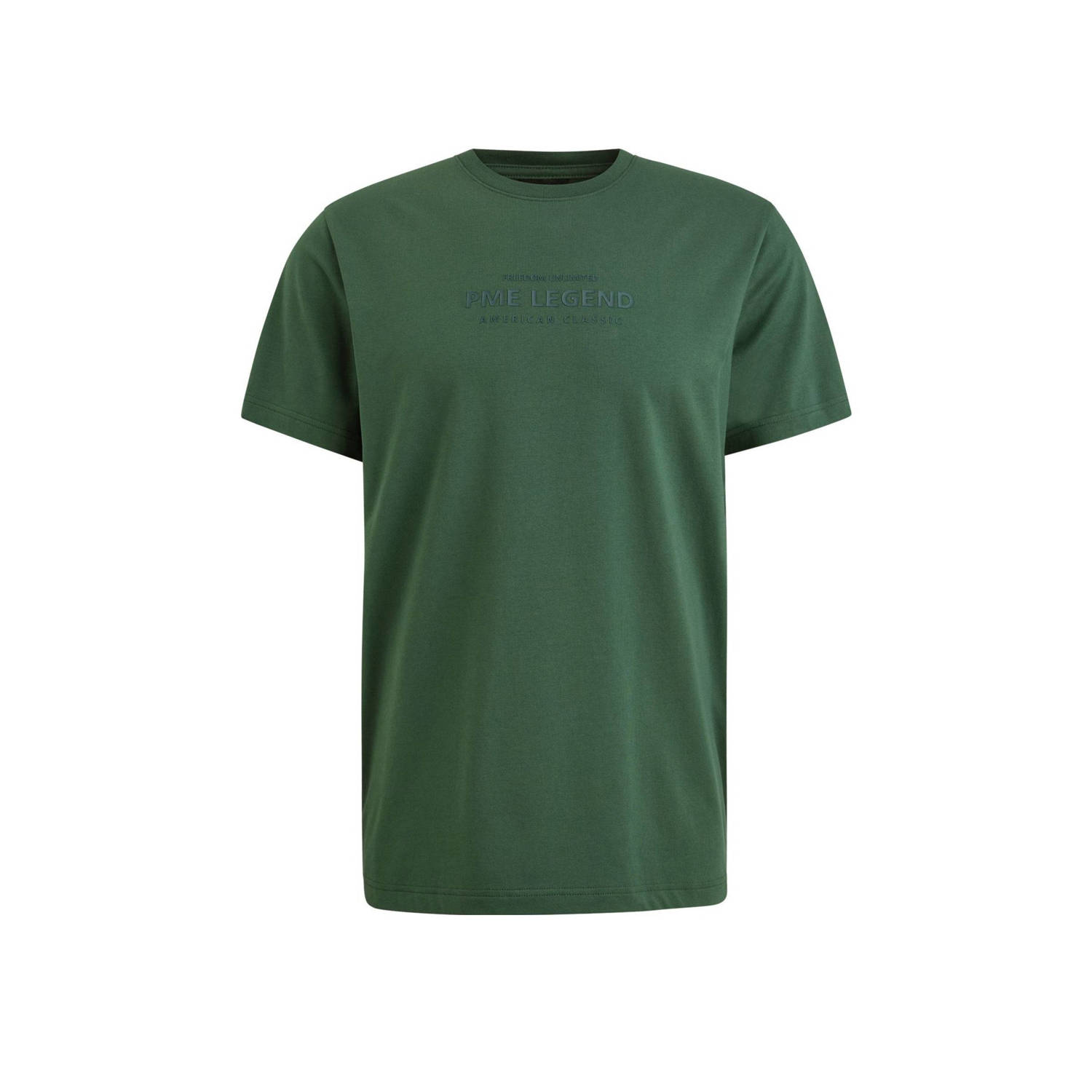 PME LEGEND Heren Polo's & T-shirts Short Sleeve R-neck Cotton Elastane Jersey Groen