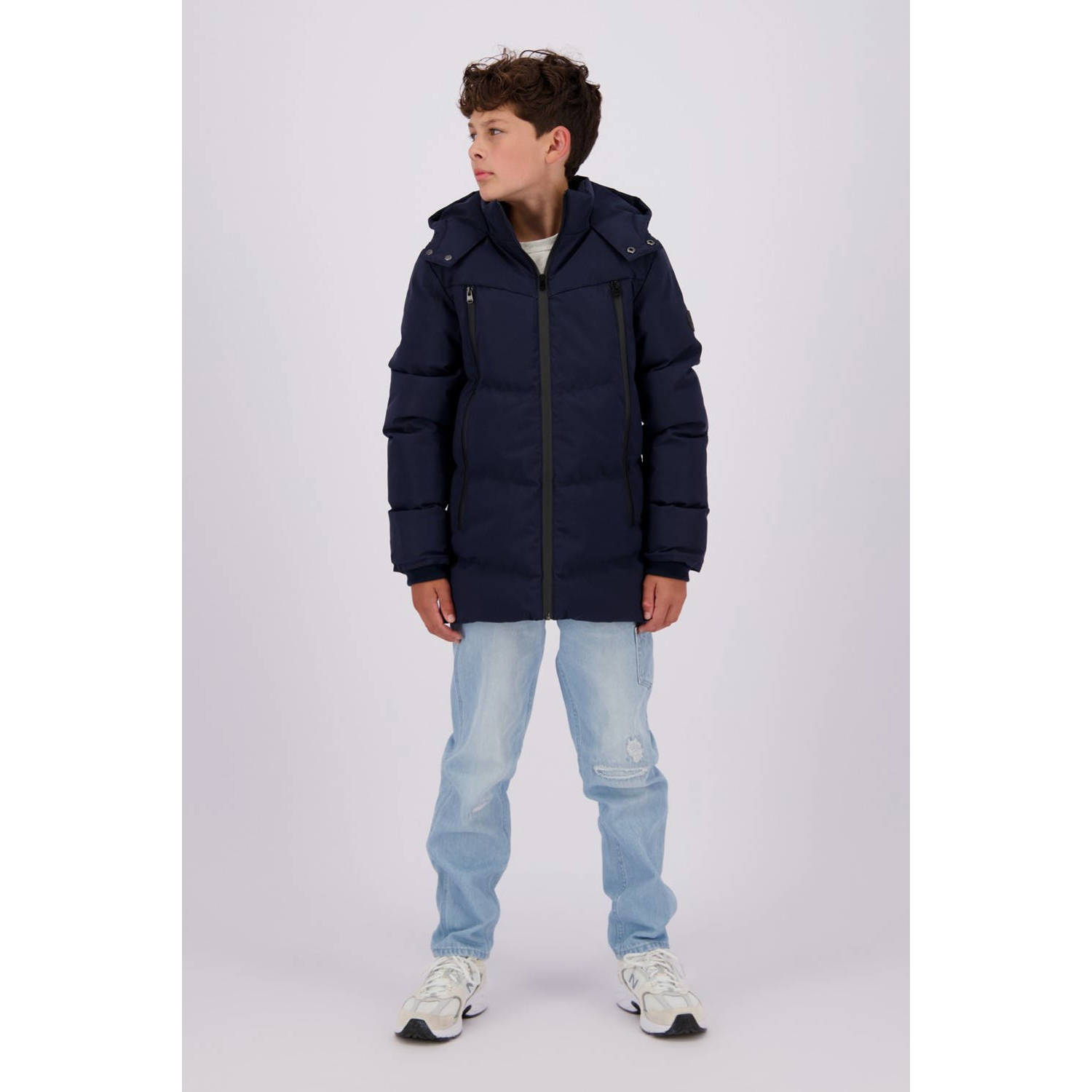 Vingino gewatteerde winterjas Thard donkerblauw