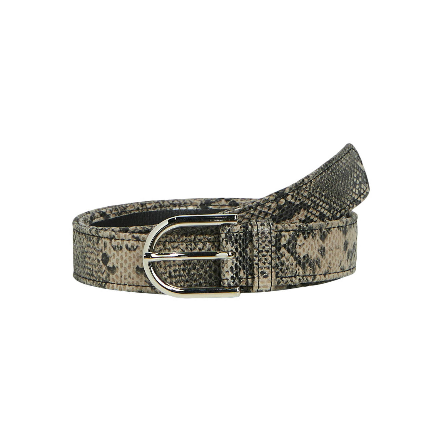 OBJECT leren riem OBJBECCA met slangenprint taupe