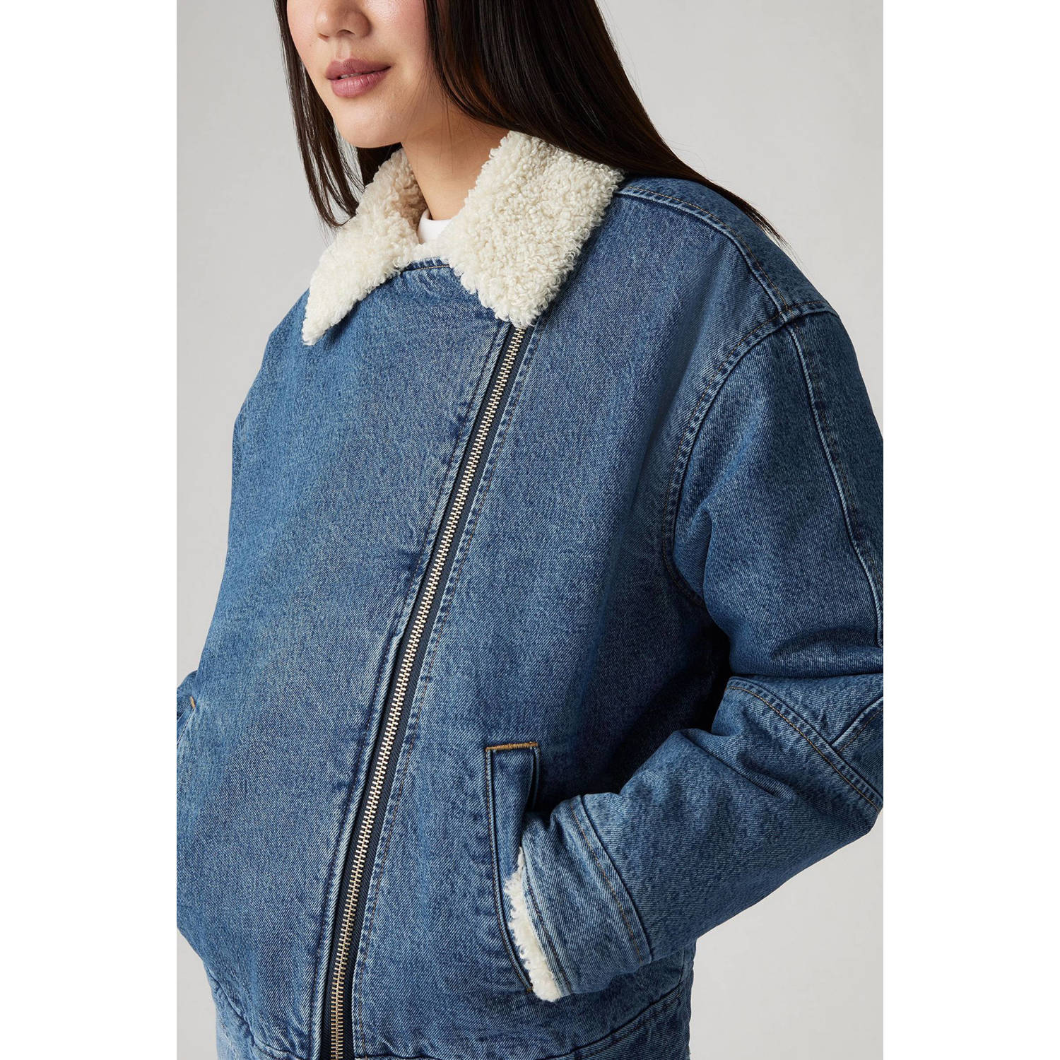 Levi's spijkerjasje medium blue denim