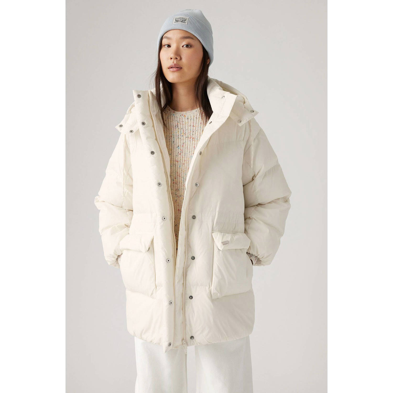 Levi's gewatteerde winterjas wit