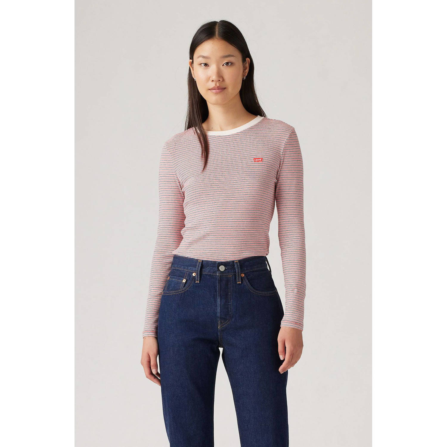 Levi's Shirt met lange mouwen en labelpatch model 'ESSENTIAL'