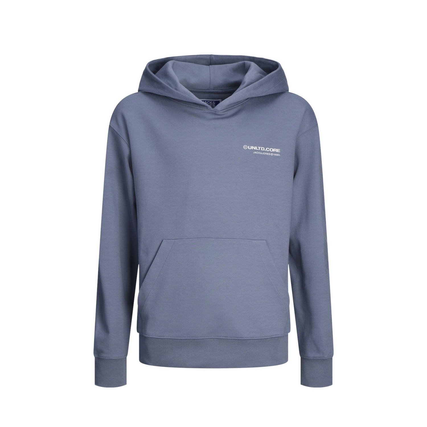 Jack & jones JUNIOR hoodie JCOAERO met tekst zachtblauw Sweater Tekst 128