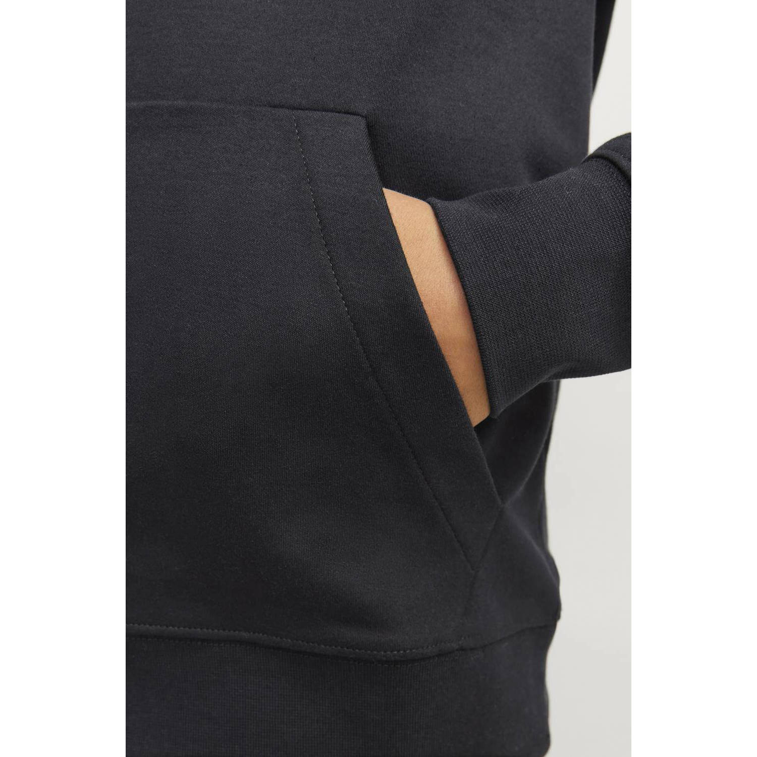 JACK & JONES JUNIOR hoodie JCOAERO met tekst zwart
