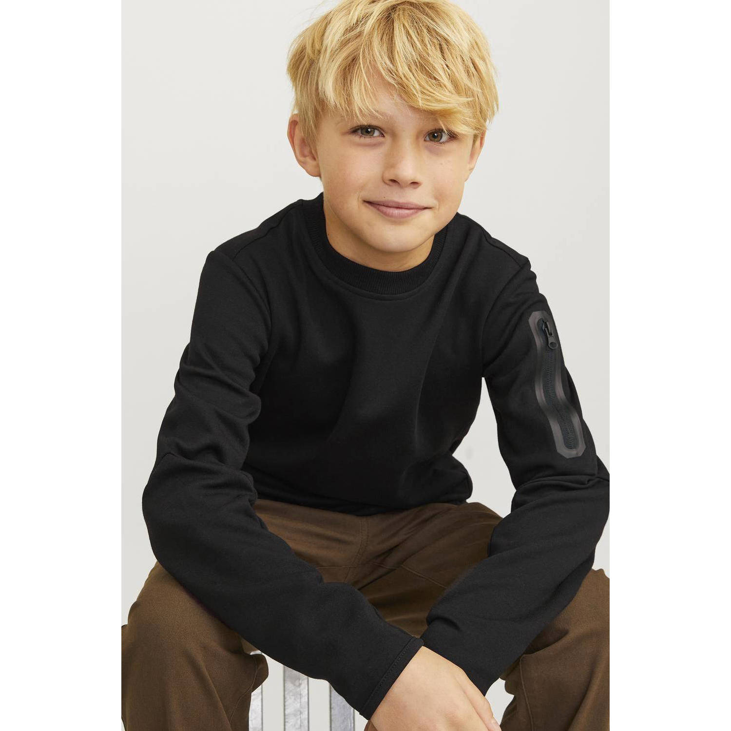 JACK & JONES JUNIOR sweater JCOFUSION zwart
