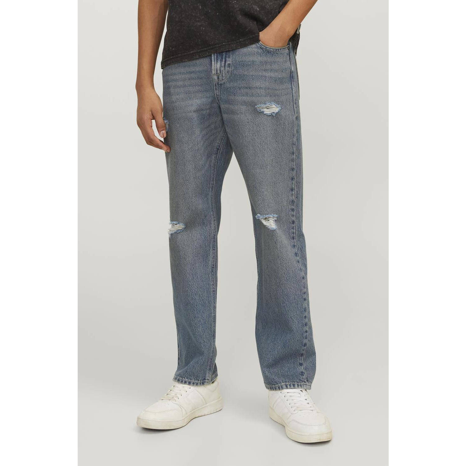JACK & JONES JUNIOR loose fit jeans JJICHRIS JJORIGINAL blue denim