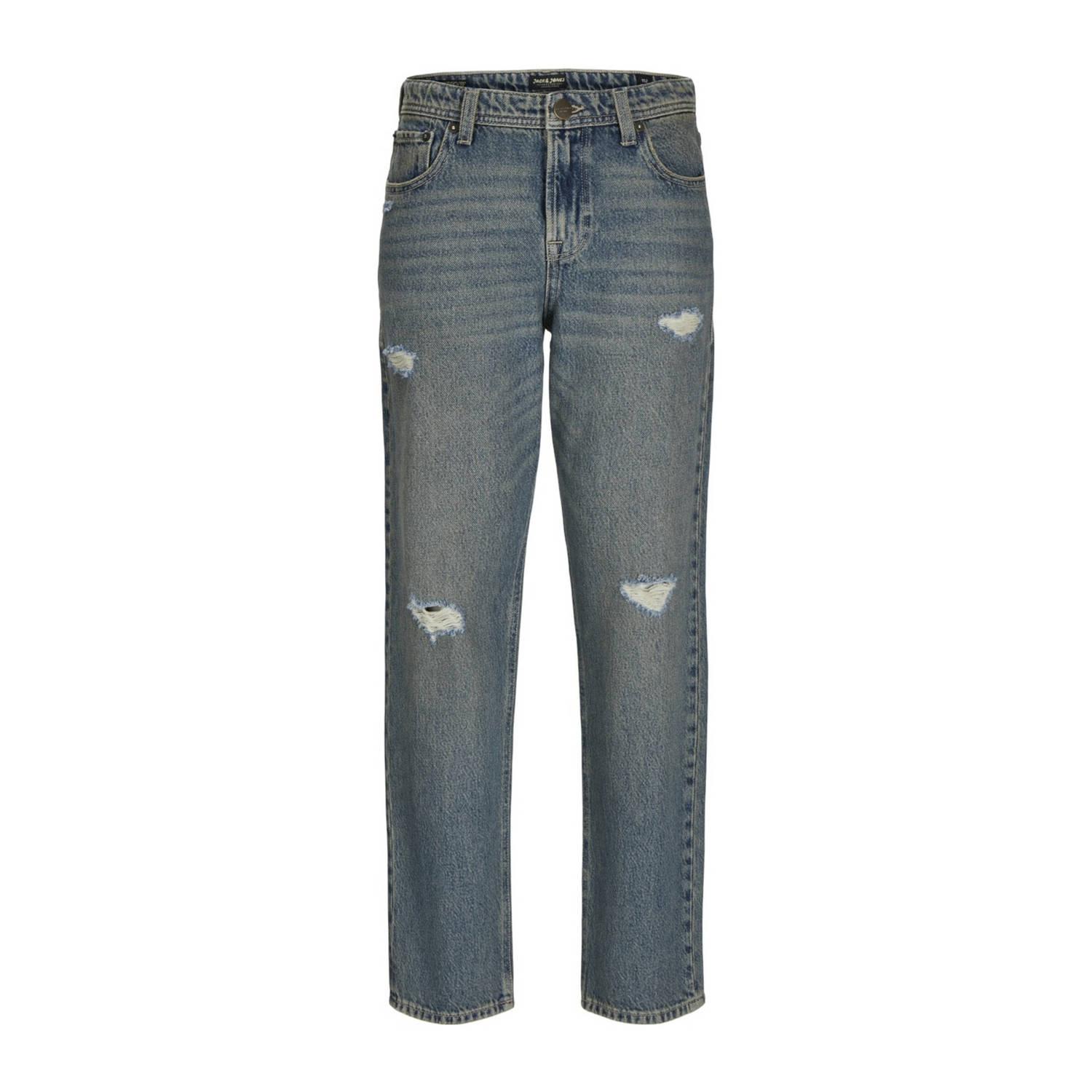 Jack & jones JUNIOR loose fit jeans JJICHRIS JJORIGINAL blue denim Blauw Jongens Katoen 146