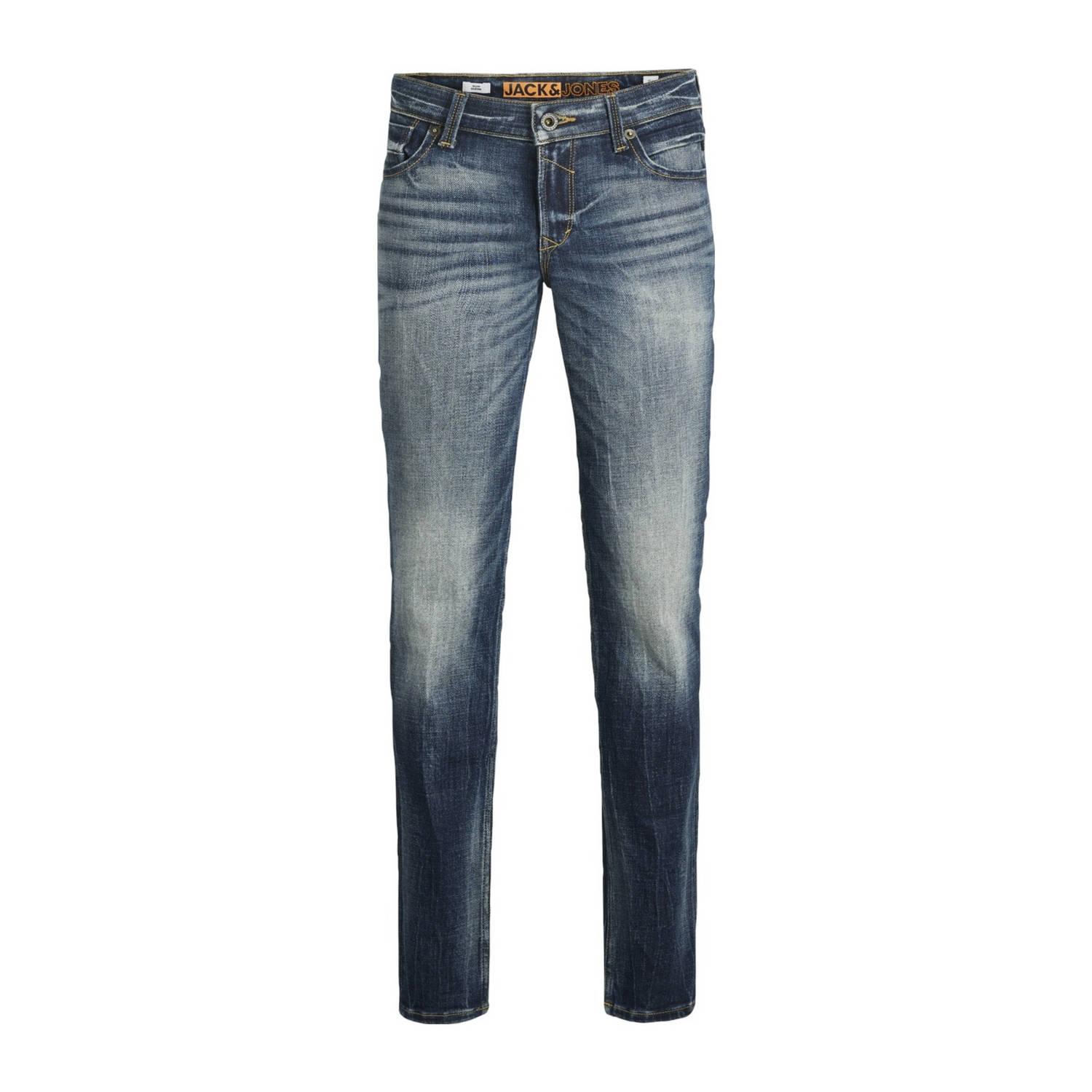 Jack & jones JUNIOR slim fit jeans JJIGLENN JJBLAIR blue denim Blauw Jongens Stretchdenim 134