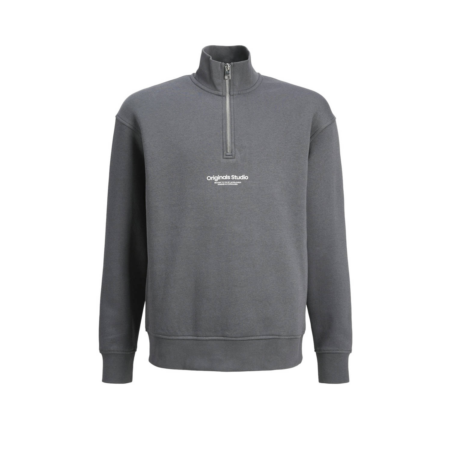 Jack & jones JUNIOR sweater JORVESTERBRO met tekst Grijs Tekst 128