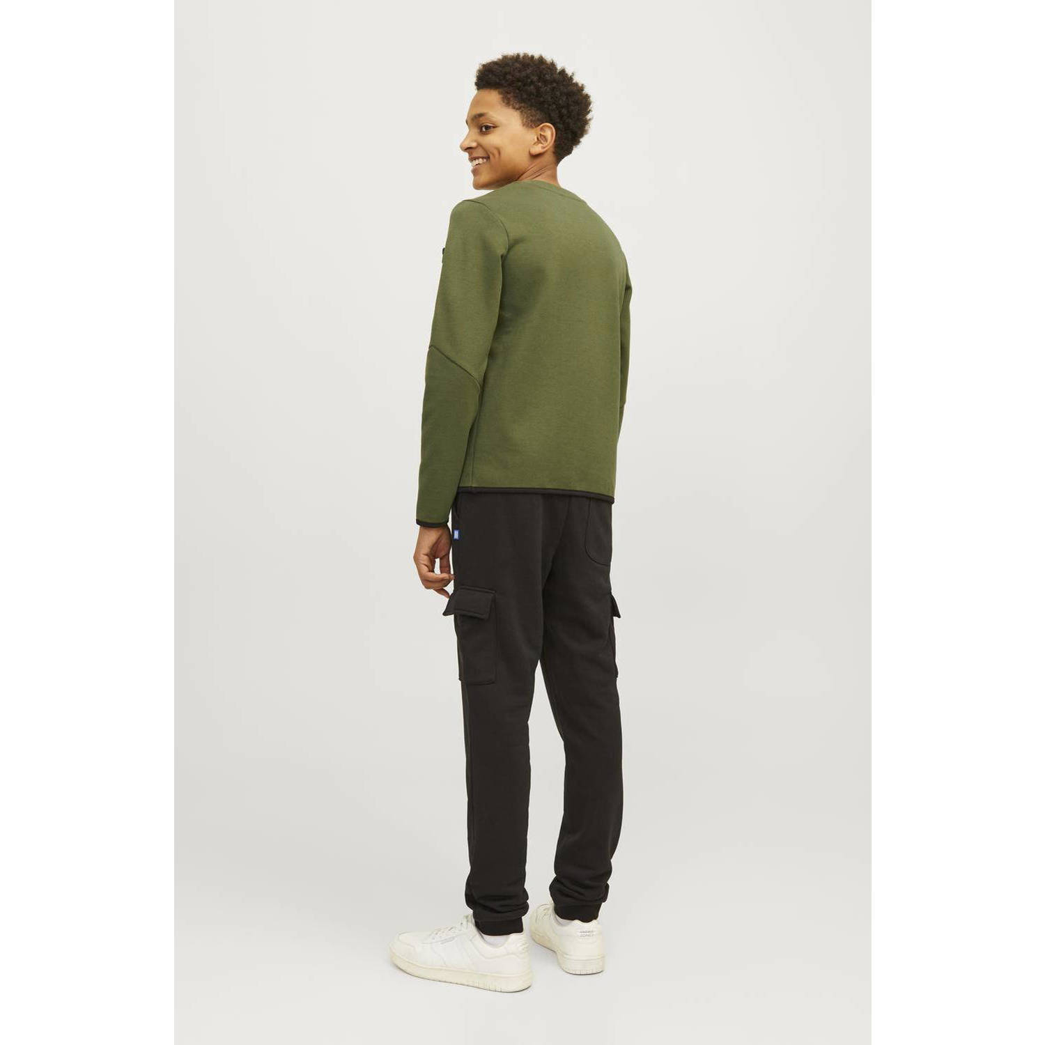JACK & JONES JUNIOR sweater JCOFUSION mosgroen