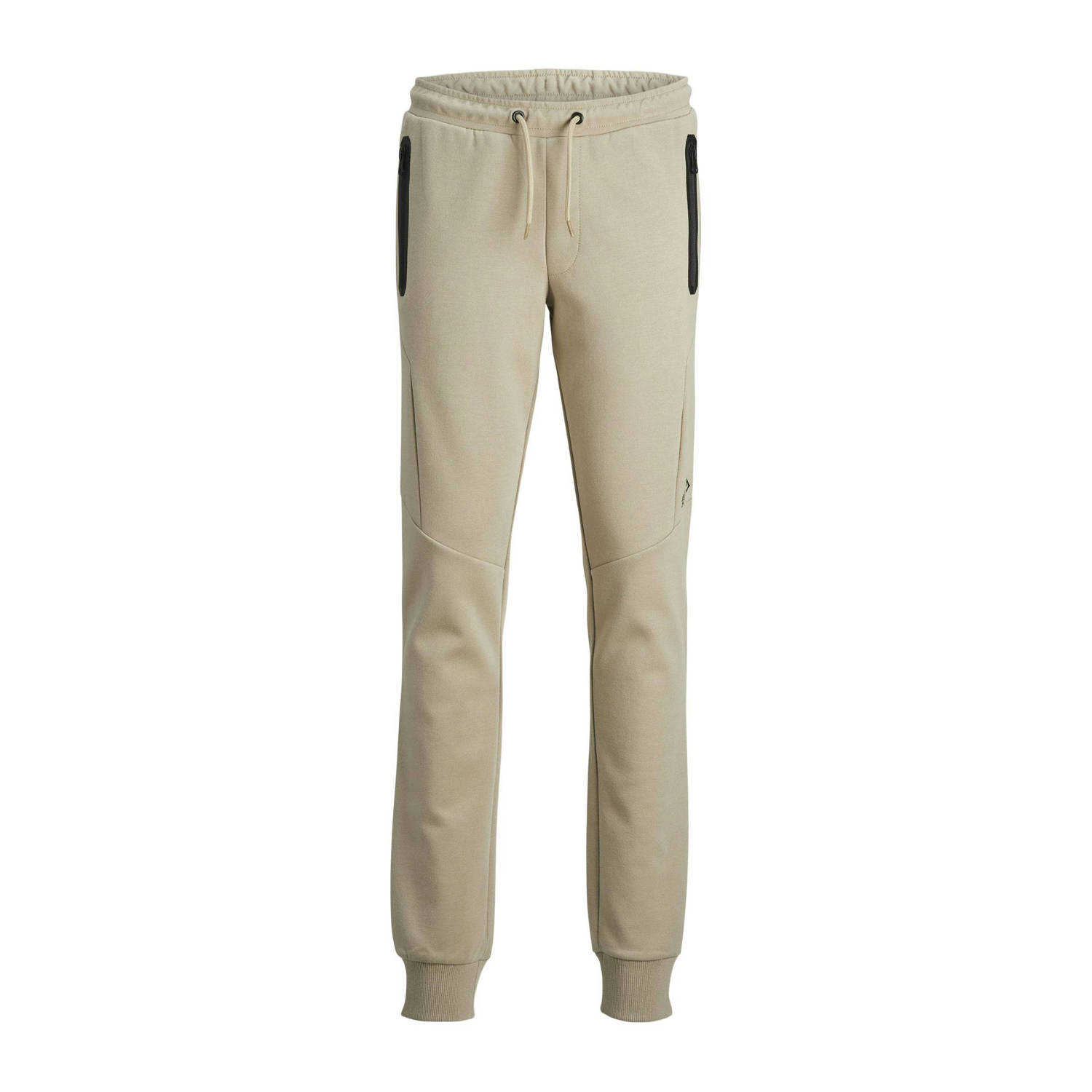 Jack & jones JUNIOR broek JPSTWILL JJFUSION beige Jongens Sweat Effen 128