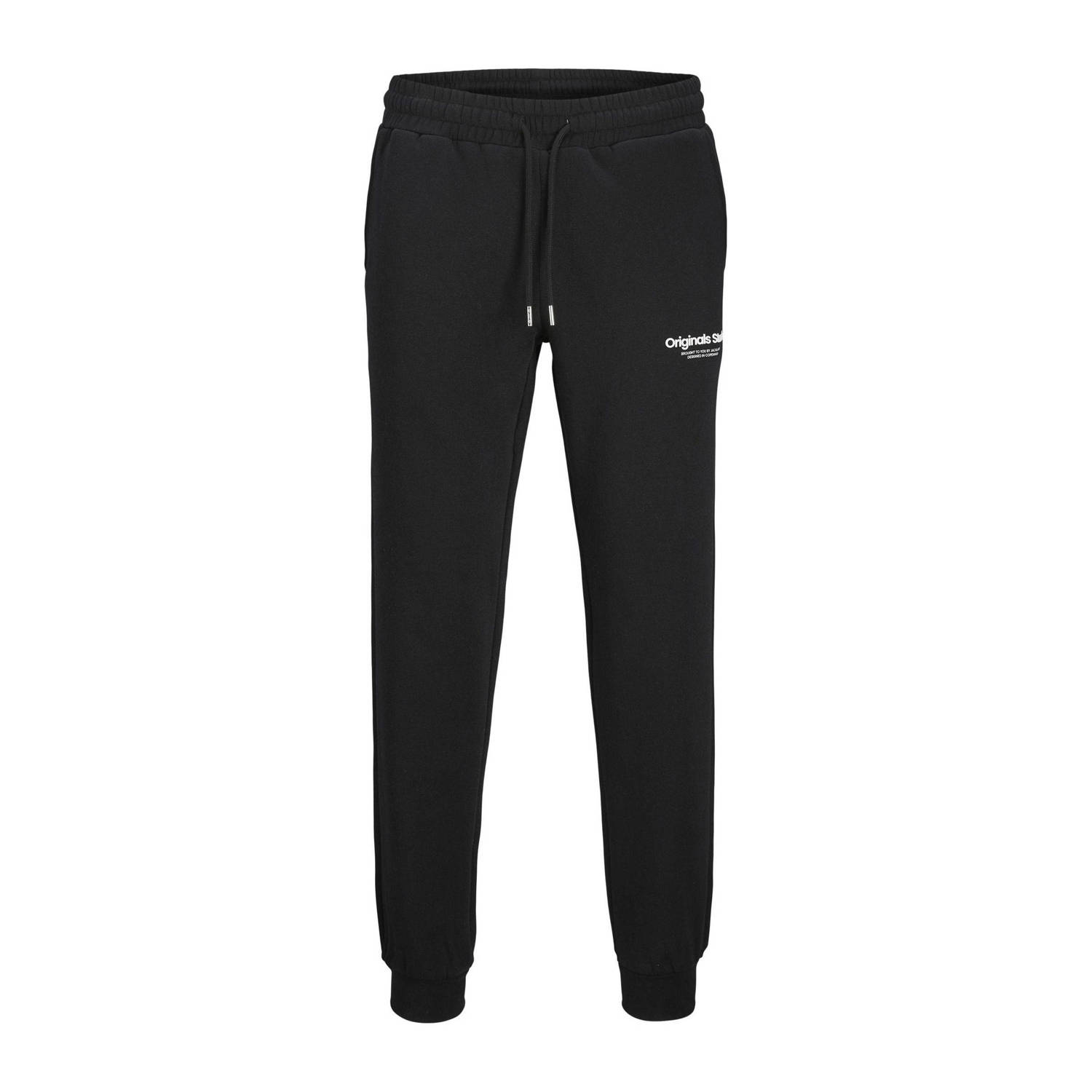 Jack & jones JUNIOR joggingbroek JPSTGORDON JJVESTERBRO met tekst zwart Jongens Sweat 128