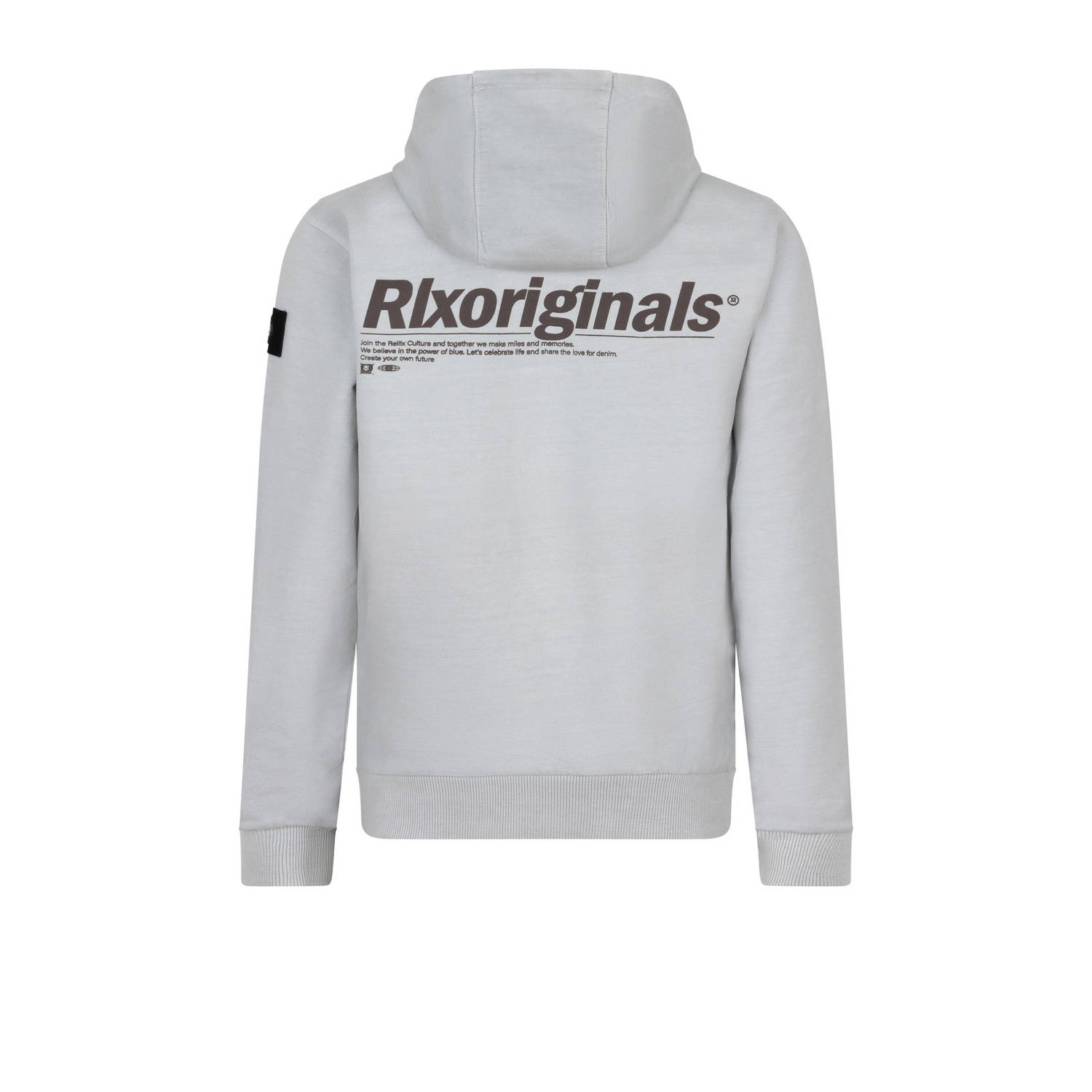 Rellix hoodie met backprint lichtgrijs